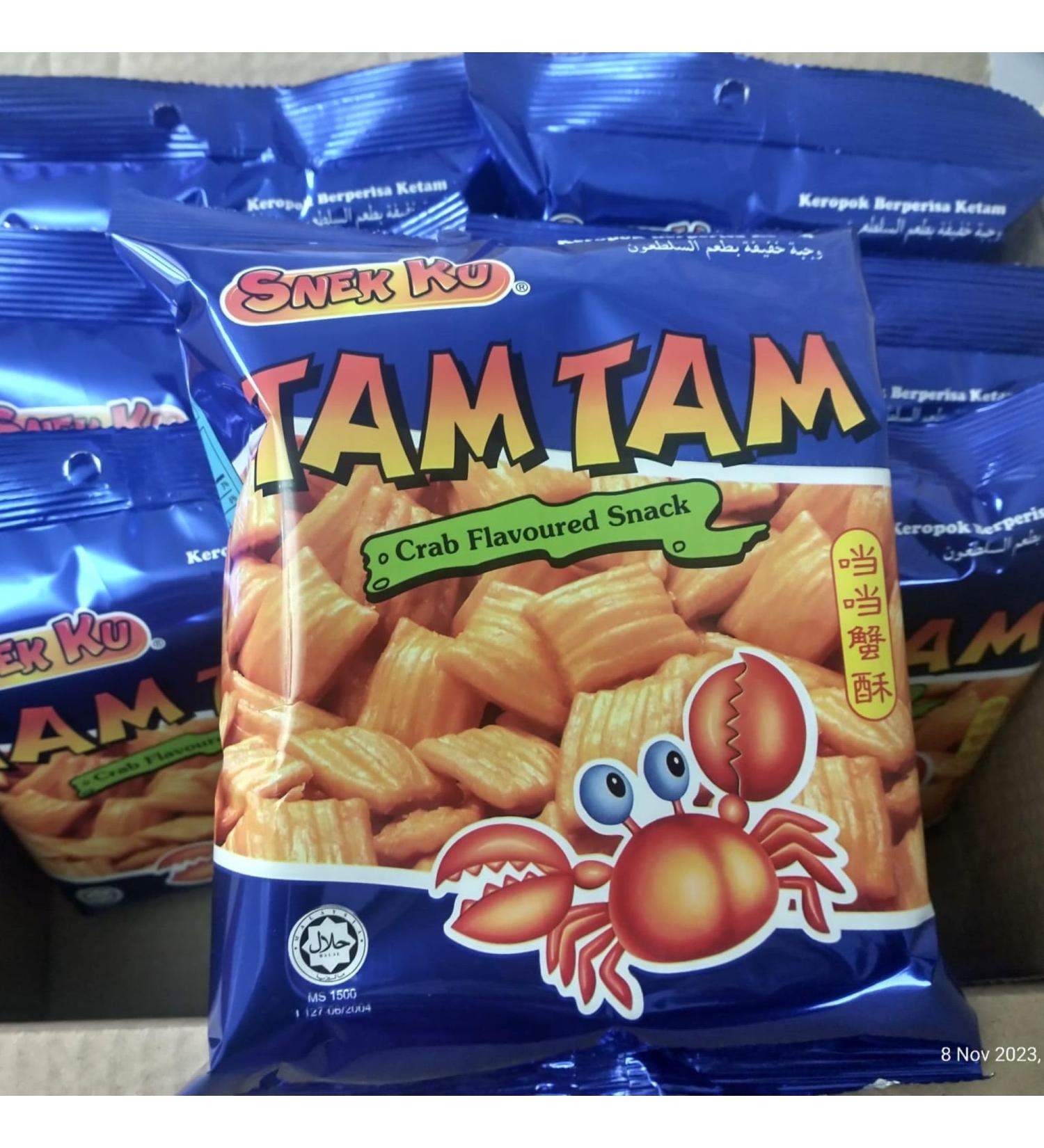 Snek Ku Tam Tam Crab Flavoured Snack Snek Berperisa Ketam Pack of 7 Halal
