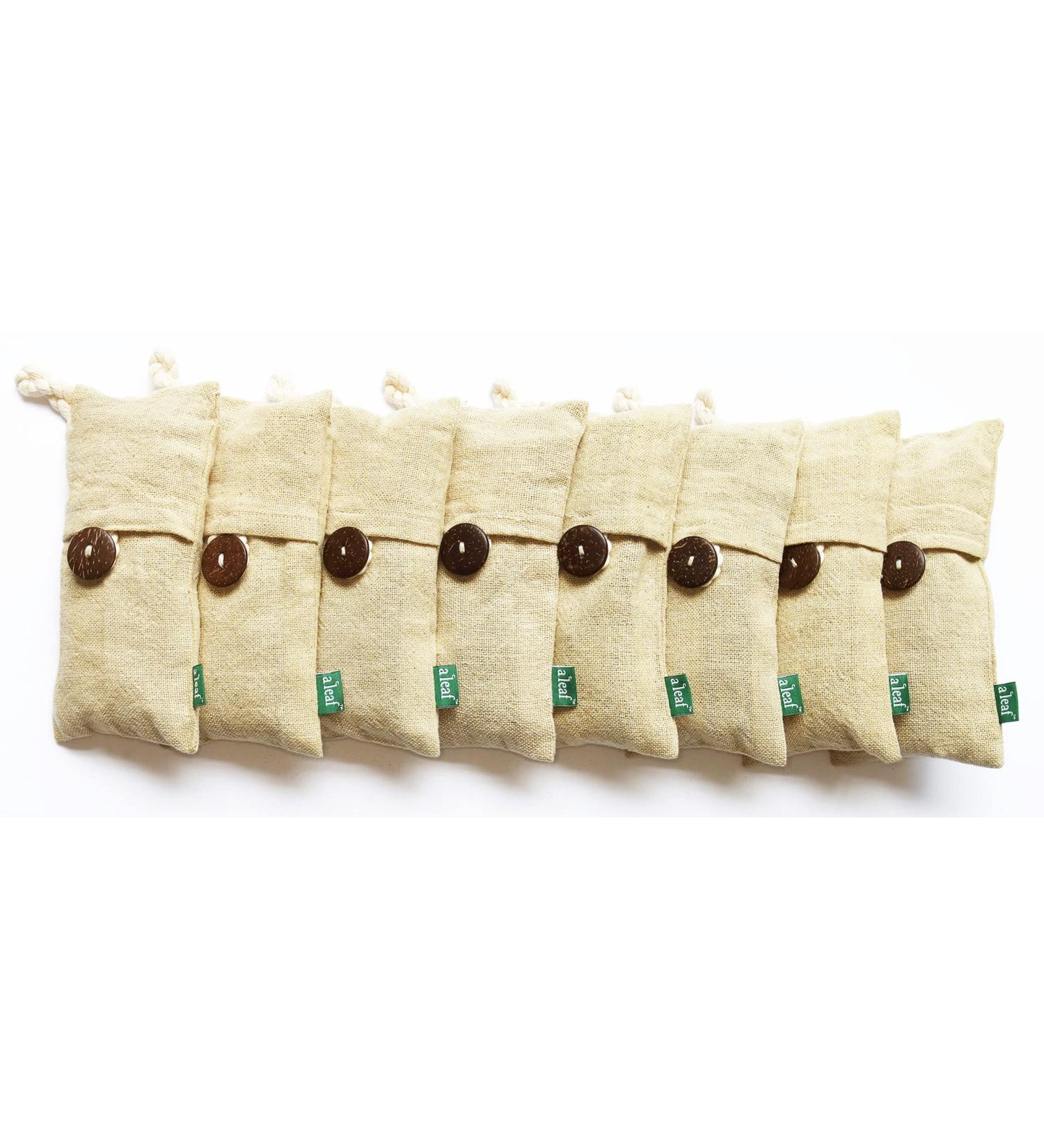 Shop Bamboo Charcoal Air Purifying Bags | Natural Odor Eliminator | Eco-Friendly & Chemical-Free | 8 Small Light Yellow Bags - Canada Made - Buy Online on GoSupps.com