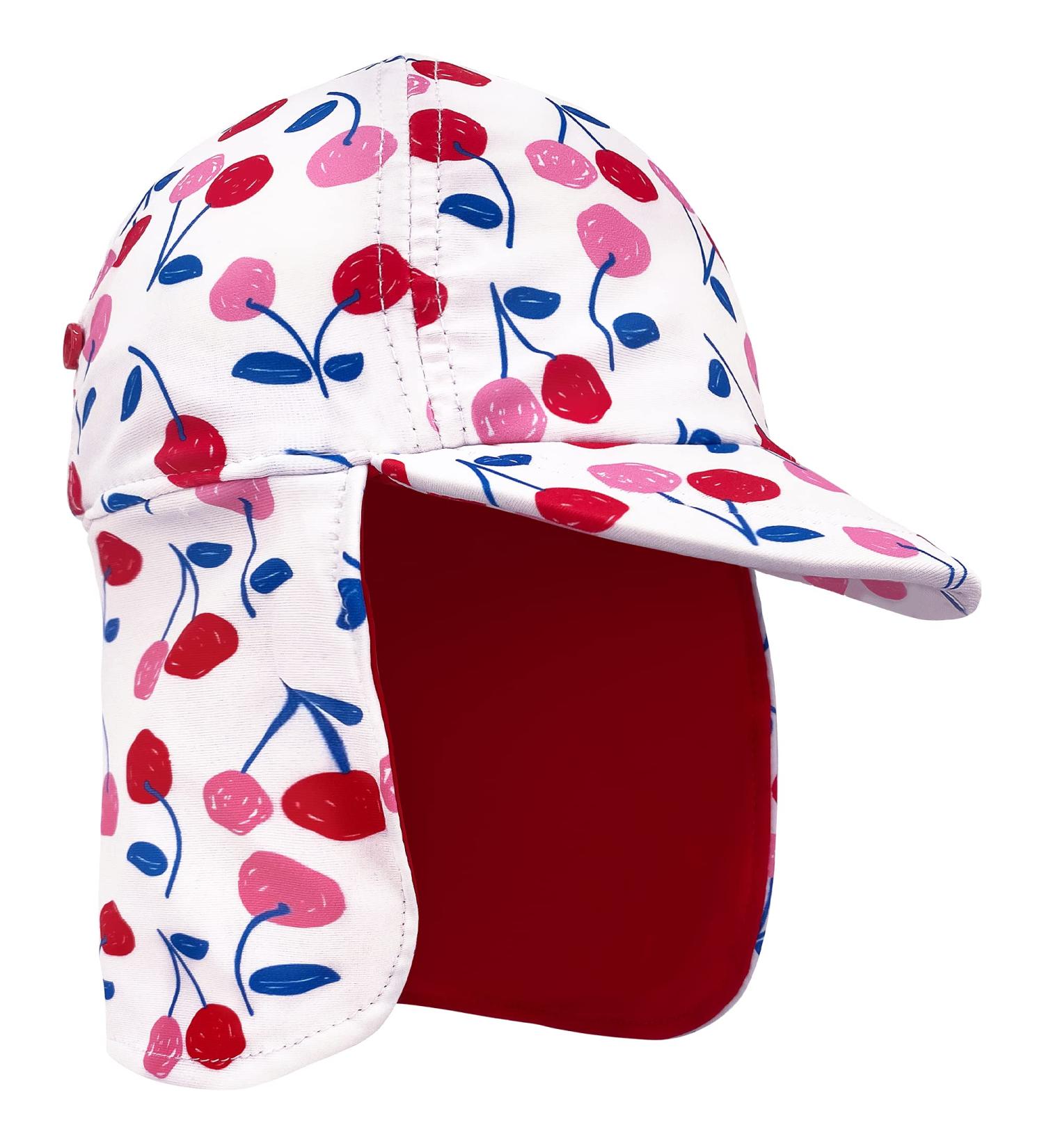 Kids Legionnaires Hat UPF 50+ Sun Protection Swim Cap - Quick Drying Boys Sun Hat with Neck Protection - UV FLAP Cherry - 6-8 Years - Buy Online on GoSupps.com