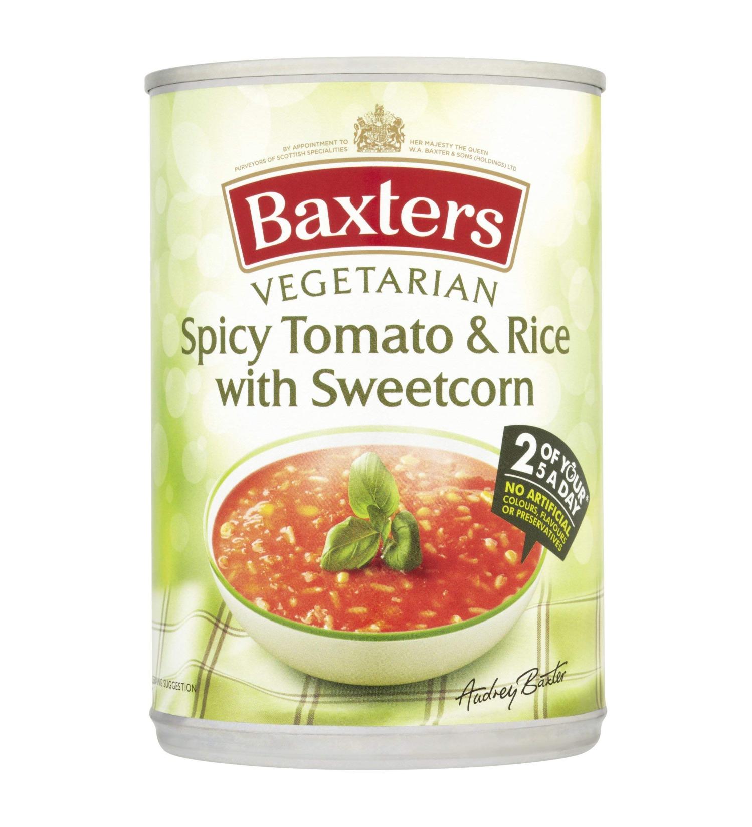  Baxters Baxters Sweet Corn Soup Tomato & Rice Spiced 400g - Buy Online on GoSupps.com