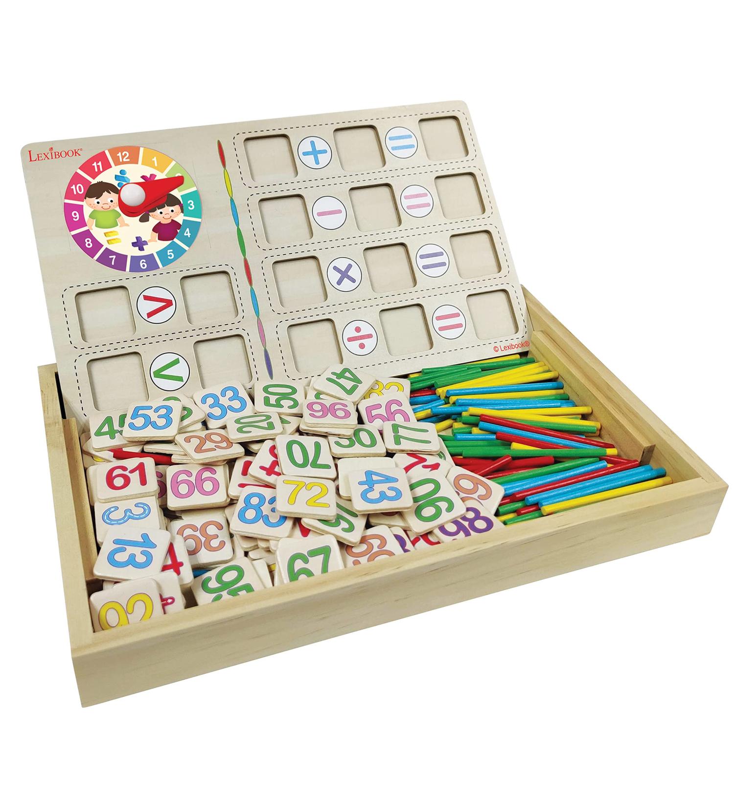 Lexibook Edu200 Clock Hands Bio Toys - Colorful Wooden Math Activity Box for Preschool Learning | Best Educational Toys for Early Childhood - Buy Online on GoSupps.com