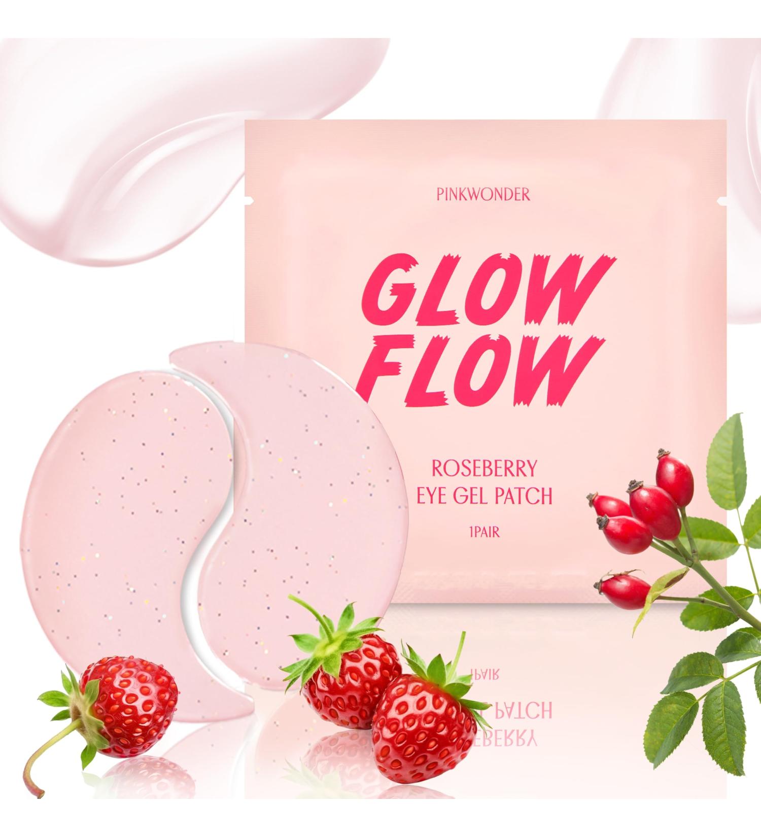 Glow Flow Roseberry Under Eye Care - Hydrating Eye Gel Patches for Dark Circles (3EA) | International Shipping - Buy Online on GoSupps.com