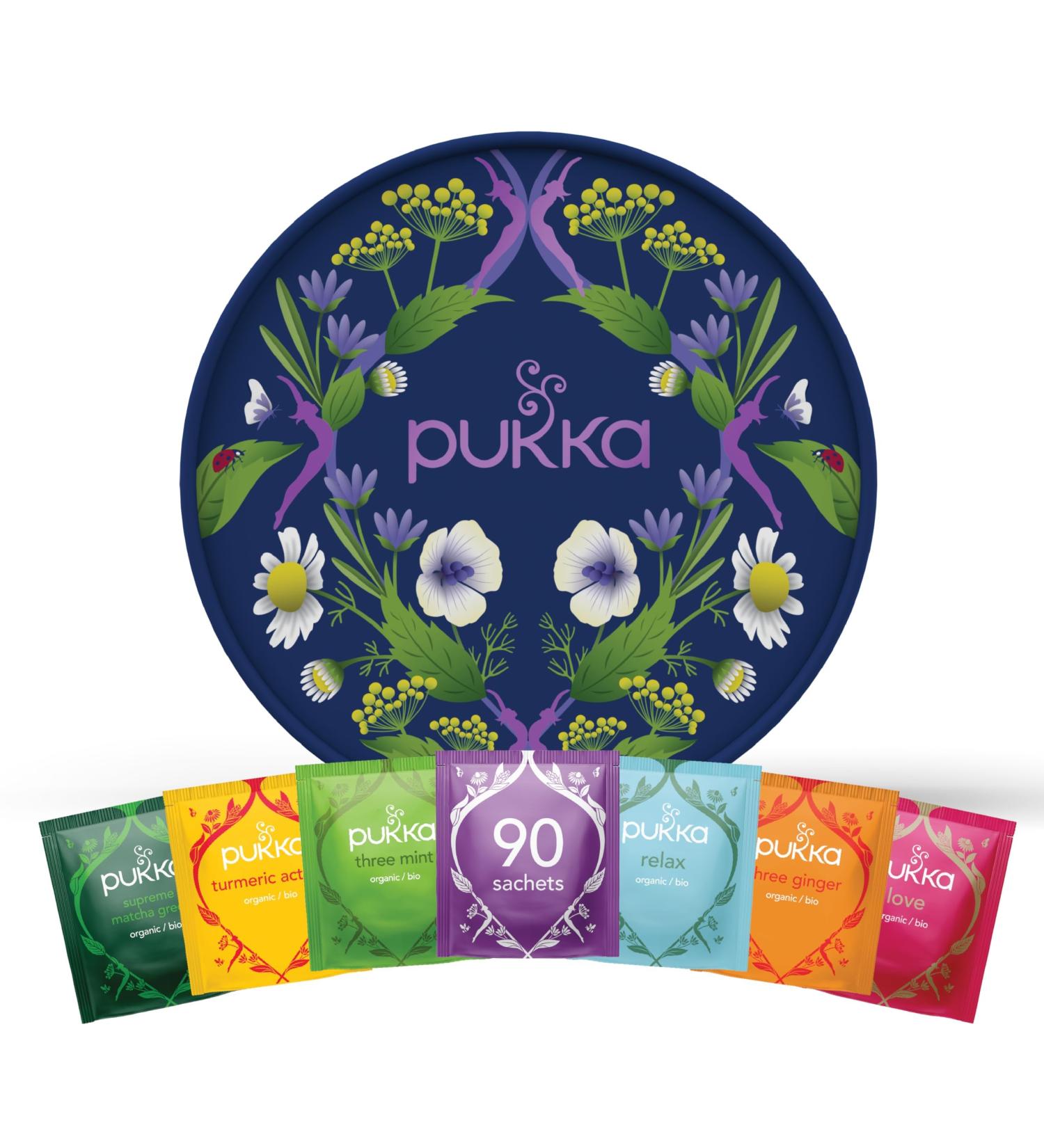 Pukka Herbs Workday Wellness Herbal Tea | Organic Eco-Friendly Gift | 6 Flavours | 90 Sachets - Buy Online on GoSupps.com