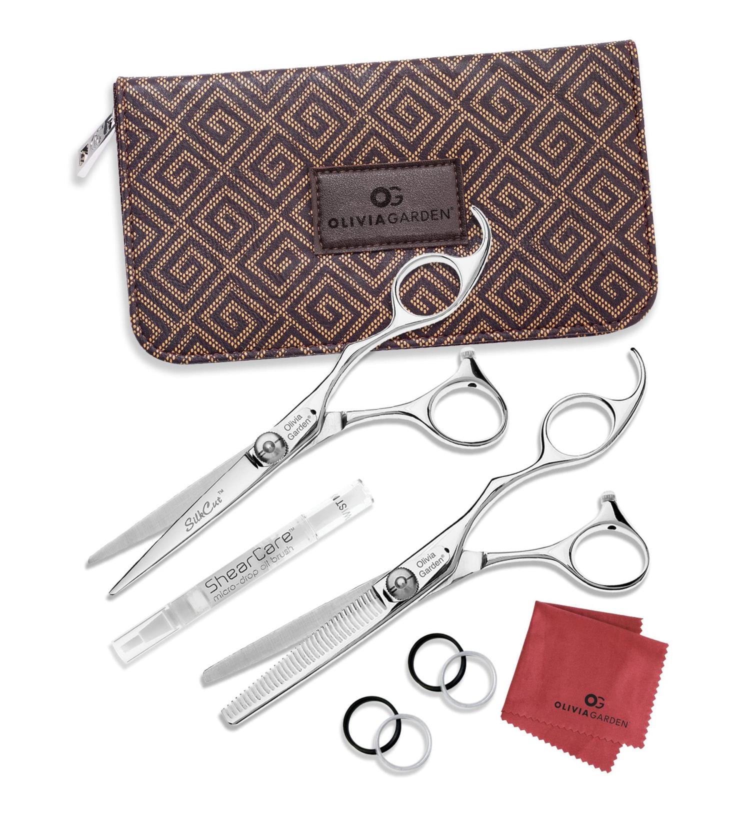 Olivia Garden SilkCut Hairdressing Shear and Thinner Case 5.75 Kit (SK-C02) - SK-575 SK-T635 - Buy Online on GoSupps.com