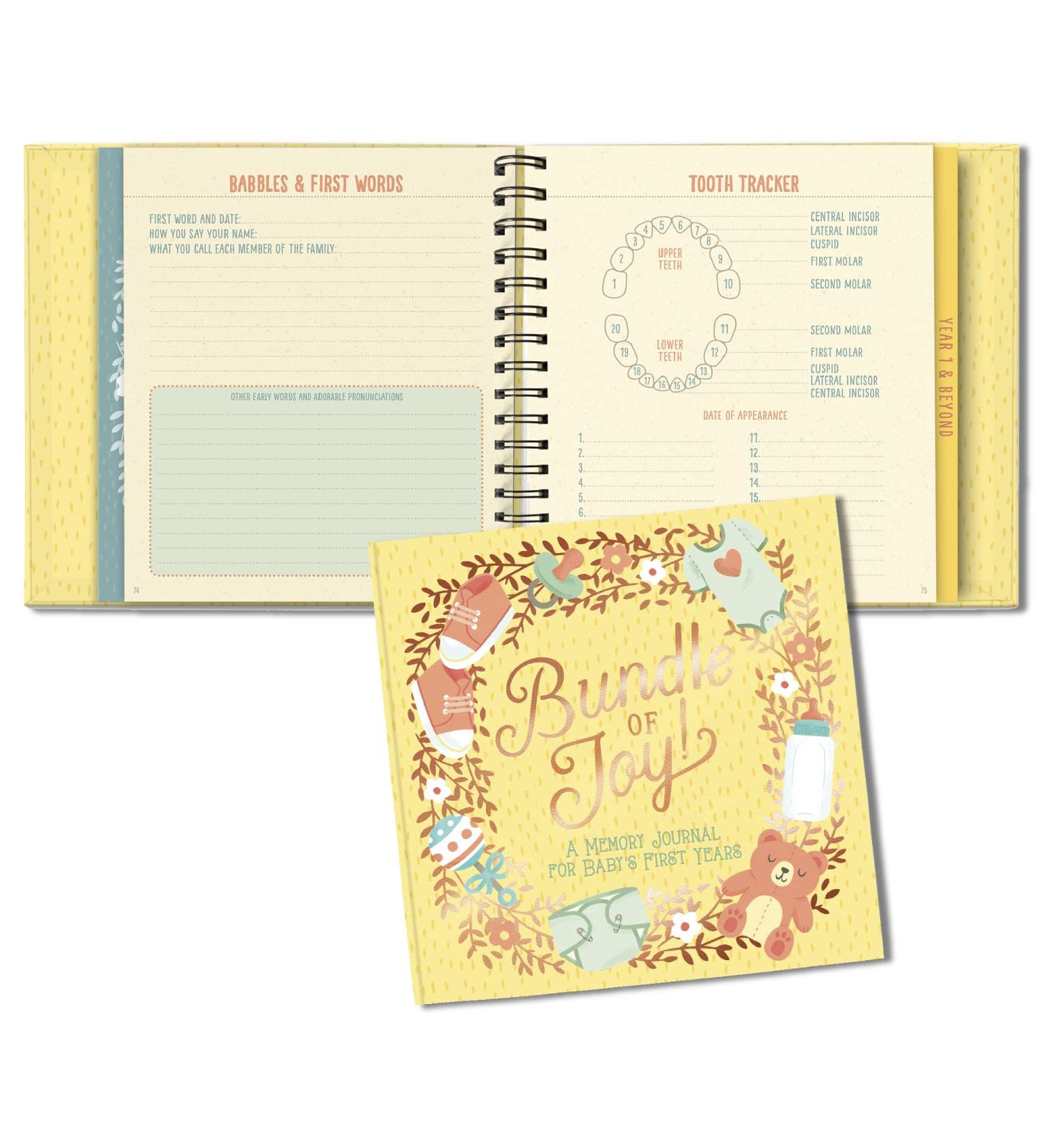 Baby's First Years Guided Journal by Studio Oh! - Bundle of Joy - 9" x 9" - Beautifully Illustrated Hardcover Journal with Storage Pockets Creates a Keepsake of Baby's Earliest Years - Buy Online on GoSupps.com