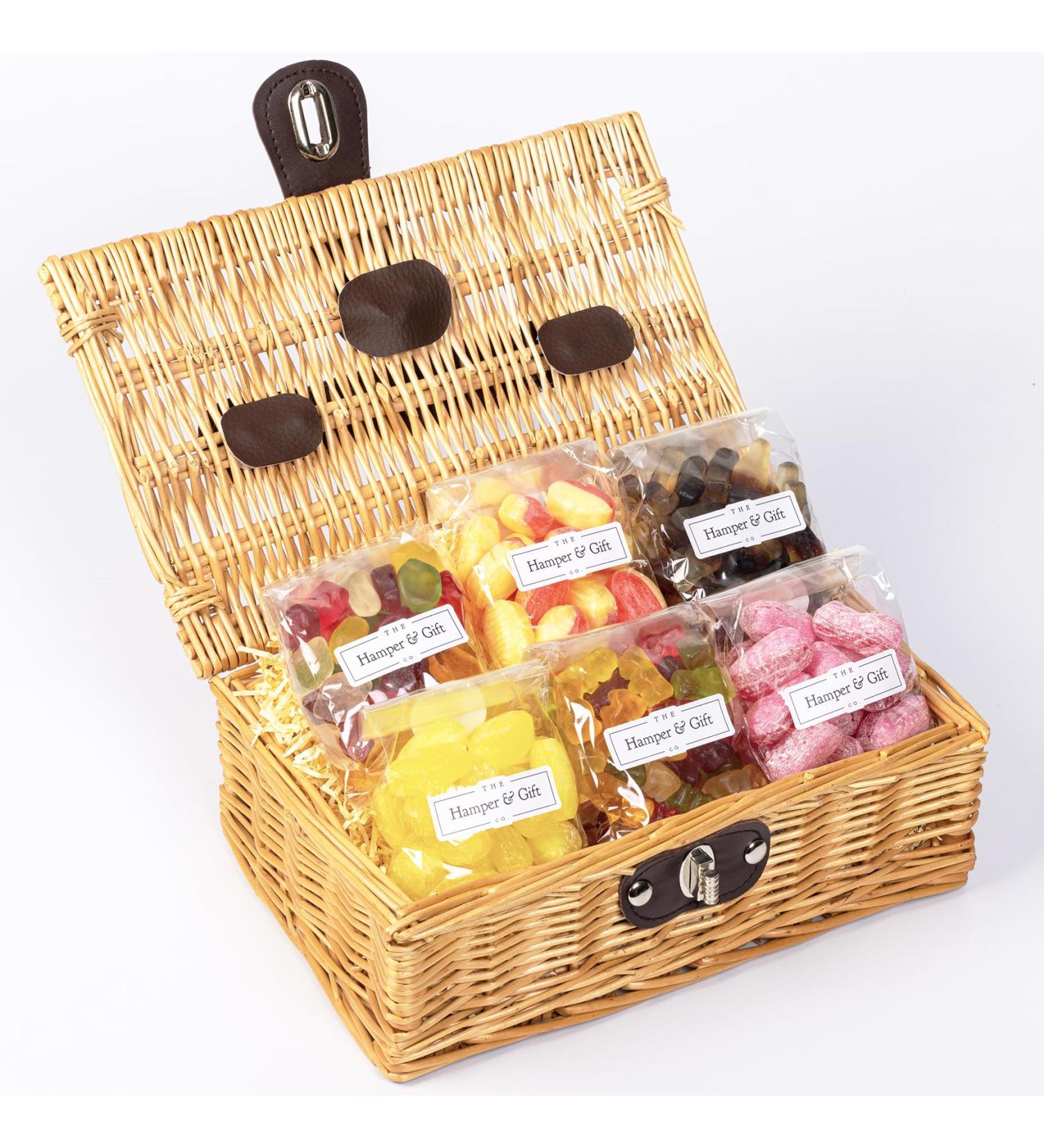 Sugar Free Sweet Hamper Gift Basket for Diabetics || Real Wicker Hamper || Unique Christmas Sugar Free Sweet Present for Men & Women || The Hamper & Gift Co. - Buy Online on GoSupps.com