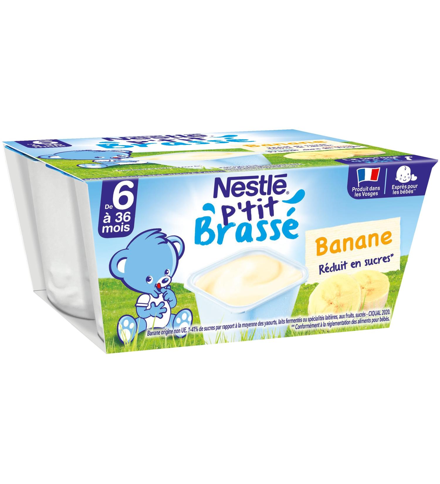Nestl Baby P'tit Brewed Banana Dairy from 6 Months - 4 x 100 g (4 Dairy) - Buy Online on GoSupps.com