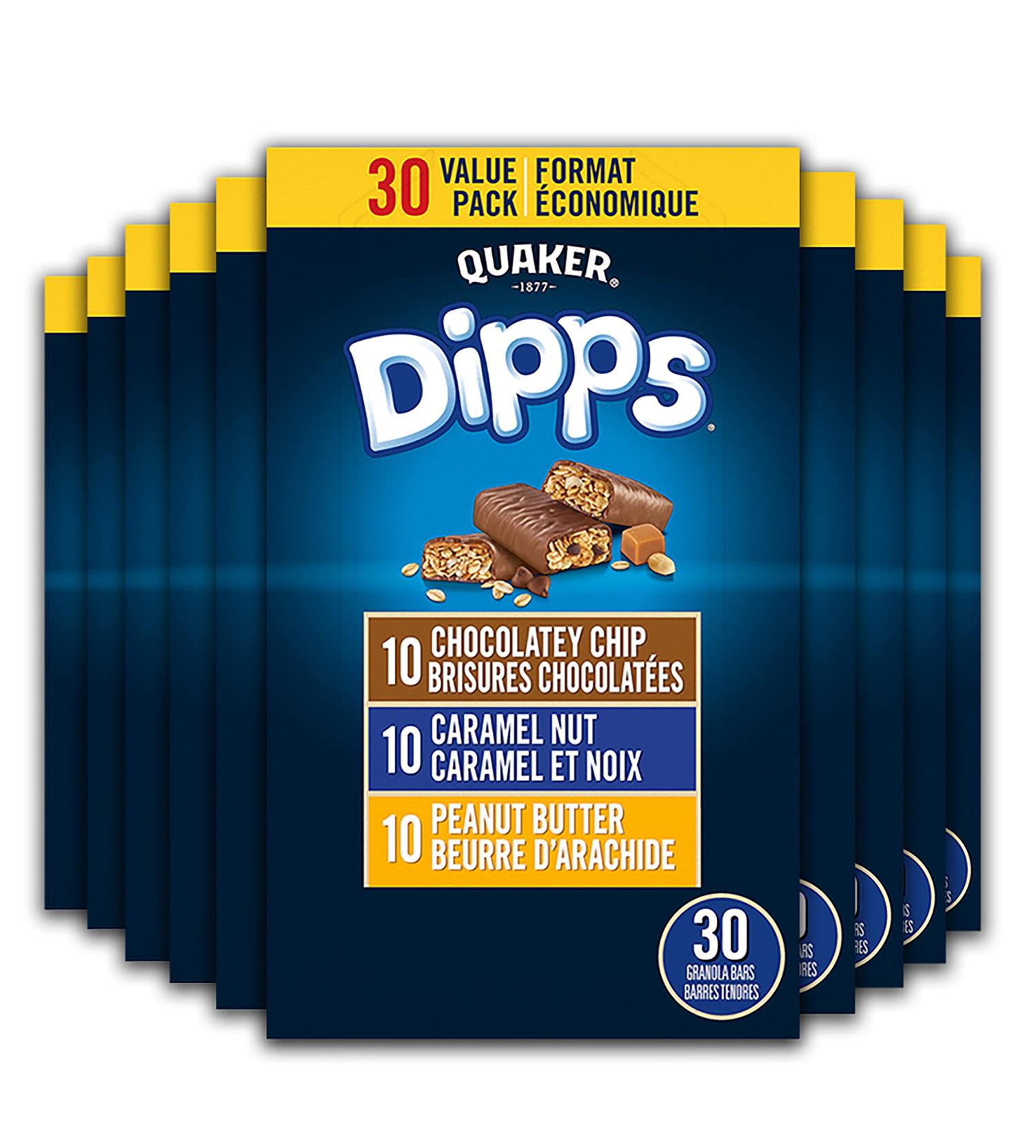 QUAKER Dipps Triple Play Granola Bars 30 Count 935g (Pack of 10) - Buy Online on GoSupps.com