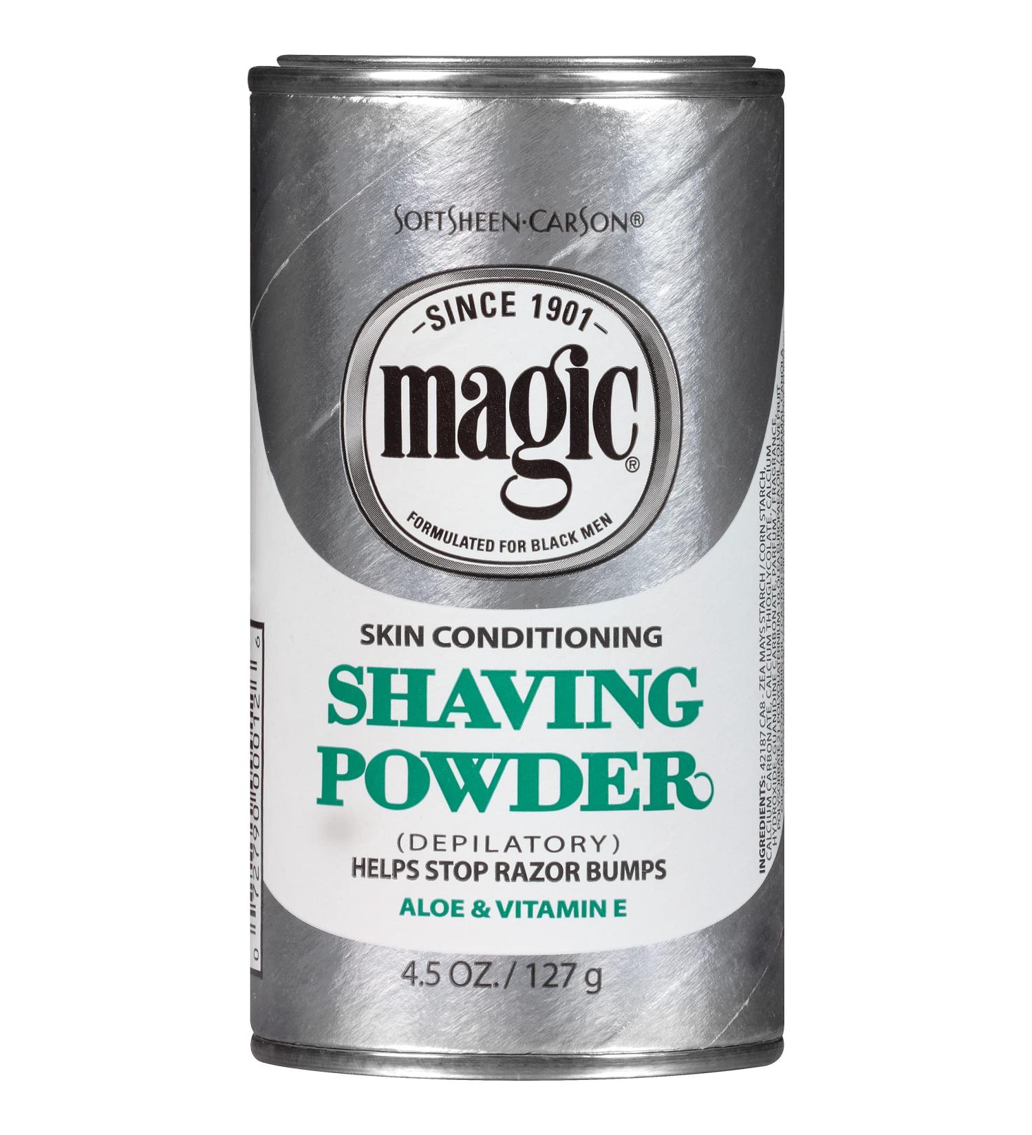 SoftSheen-Carson Magic Razorless Shaving Powder for Men with Vitamin E and Aloe - Depilatory for Black Men - Helps Prevent Razor Bumps - 4.5 oz - Buy Online on GoSupps.com