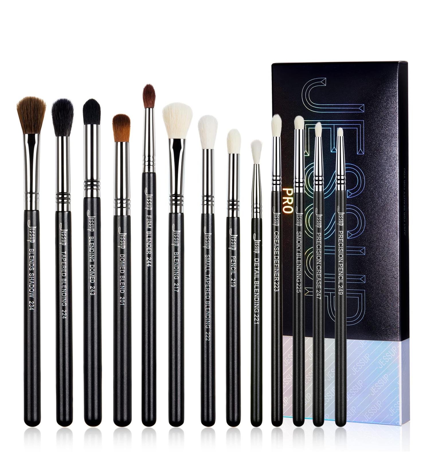 Jessup Professional Eyeshadow Blending Brush Set - 13pcs Synthetic Makeup Brushes | Premium Black T338 B Collection - Buy Online on GoSupps.com