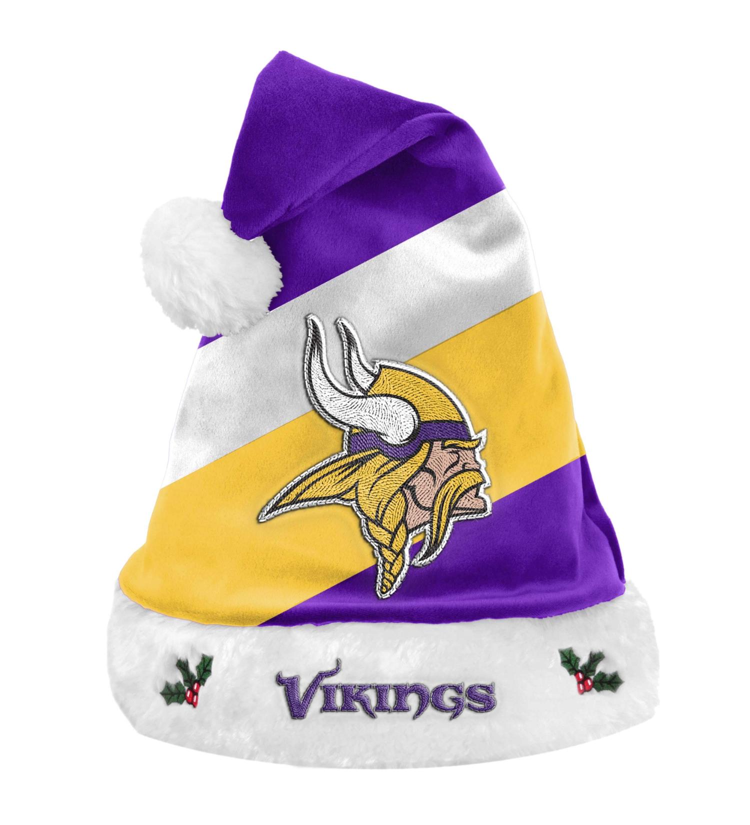 NFL Christmas Hat Santa Hat Various Teams (one size Minnesota Vikings)