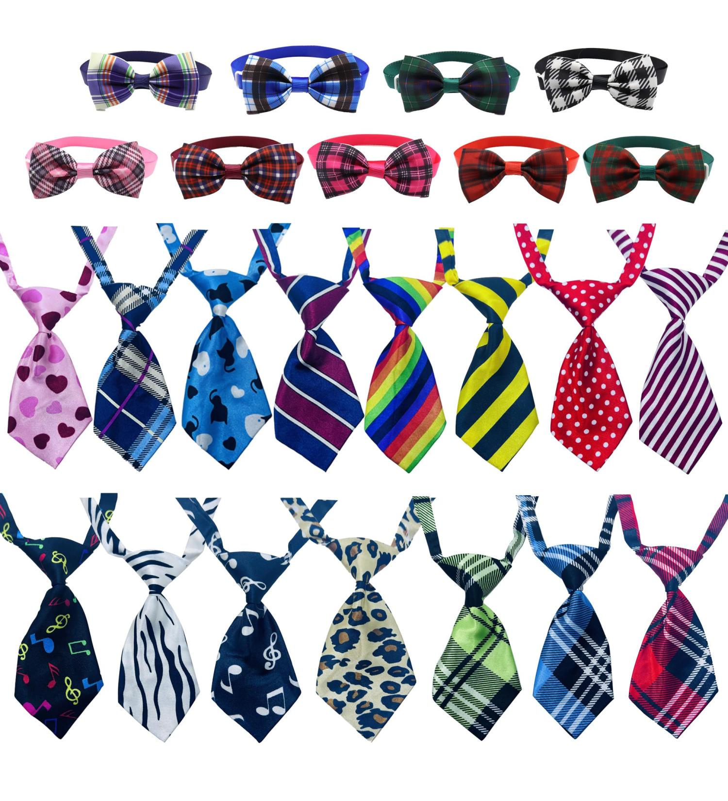 Allazone 24pcs Dog Neckties Dog Ties Adjustable Pet Neck Tie for Small Medium Puppy Cat Kitten Party Festival Birthday Gift Valentine's Holiday Wedding Assorted Doggies Grooming Supplies Accessories - Buy Online on GoSupps.com