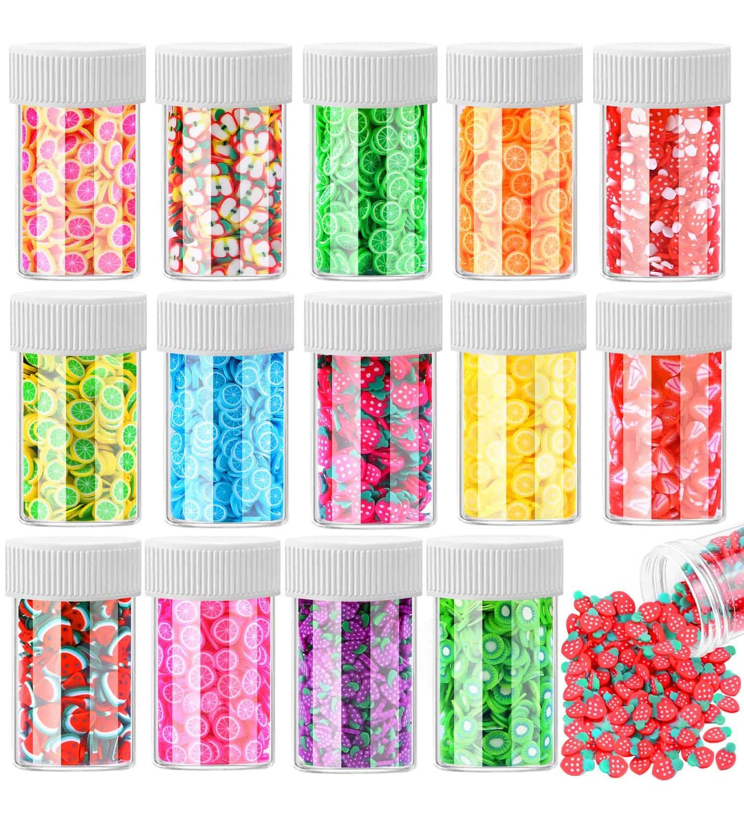 12000 Pcs Assorted Fruit Nail Art Slices - DIY Slime, 3D Polymer, Resin Making Charms for Lip Gloss, Nail Art, Cellphone Decor - 15 Styles by Acejoz - Buy Online on GoSupps.com