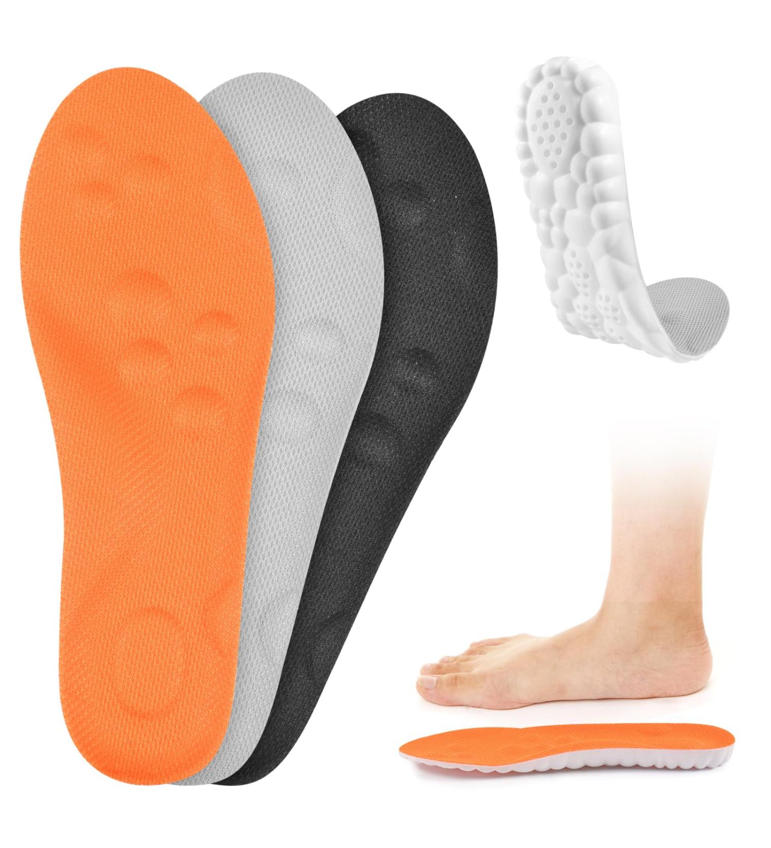 3 Pairs Orthopedic Insoles for Heel Spur Relief | Breathable Shoe Inserts for Men & Women | Ideal for Hiking & Running | Size 41-42 - Buy Online on GoSupps.com