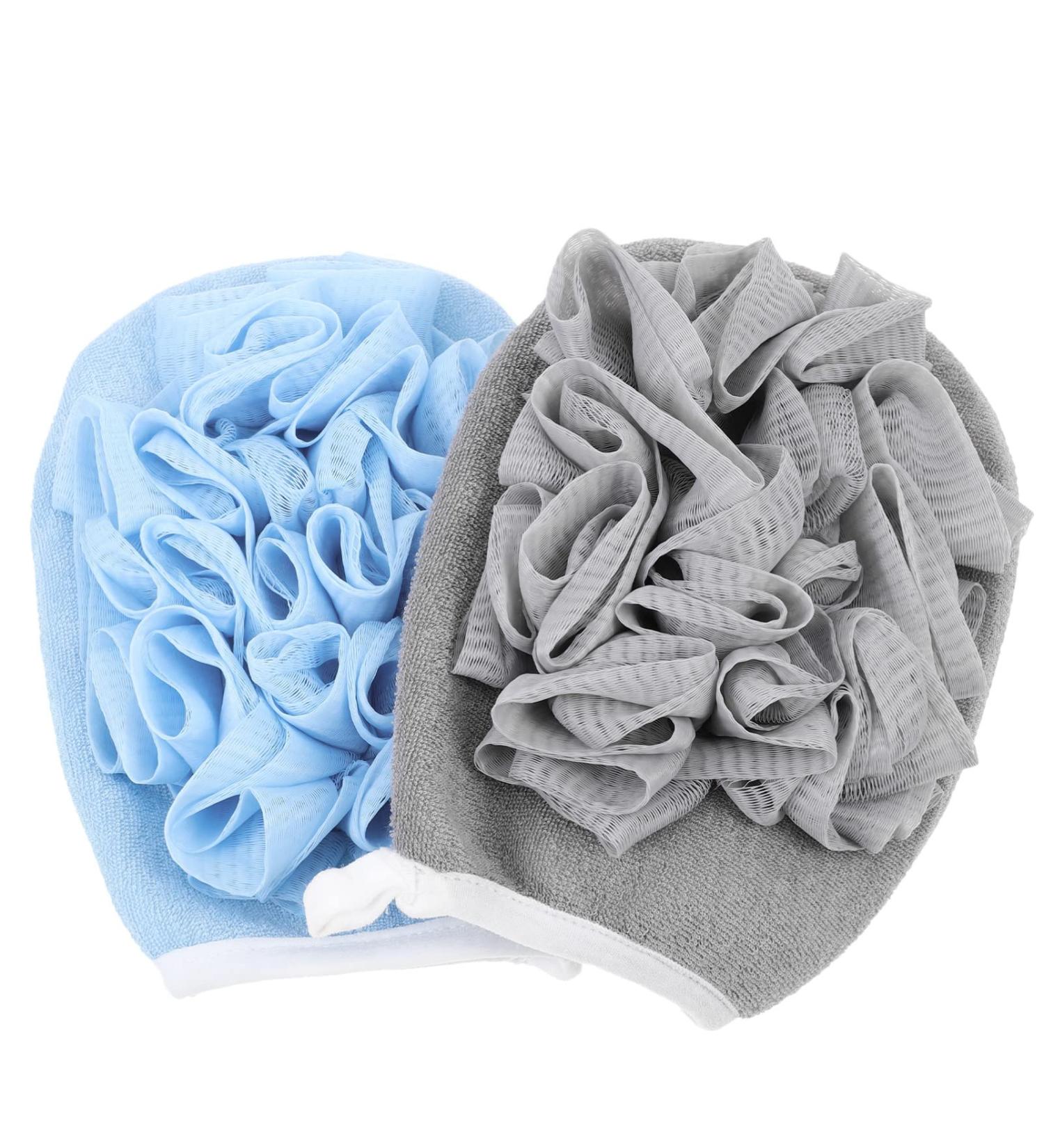 Beaupretty 2pcs Exfoliating Bath Towel & Sponge Set Soft Cotton Shower Pouf for Adults & Babies Comfortable Bathing Loofah & Scrub Ball - Buy Online on GoSupps.com