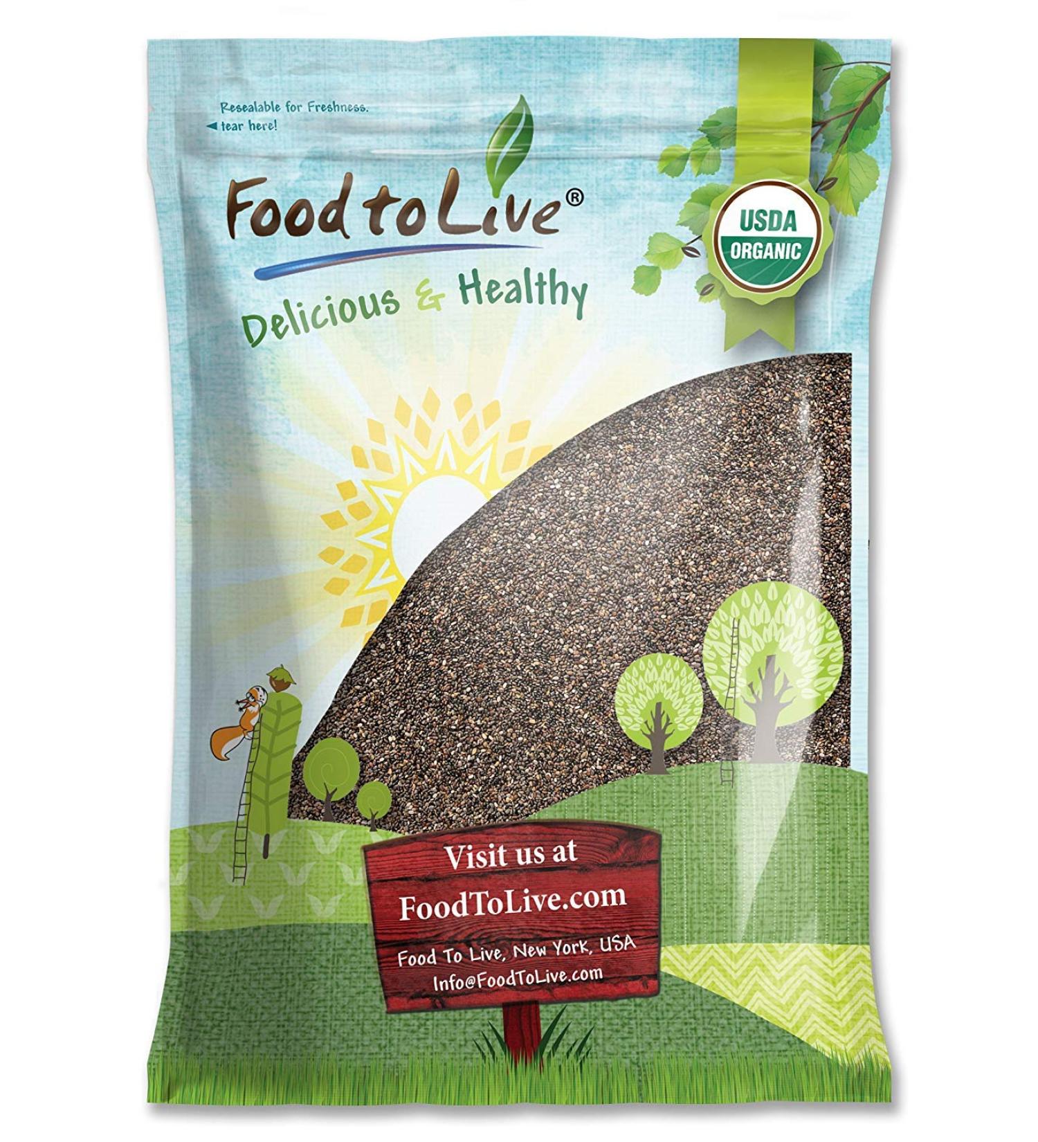 10lb Organic Black Chia Seeds - Non-GMO, Sproutable, Vegan, Keto - Rich in Fatty Acids, Fiber, Protein - Ideal for Chia Pudding, Smoothies, Oatmeal - Buy Online on GoSupps.com