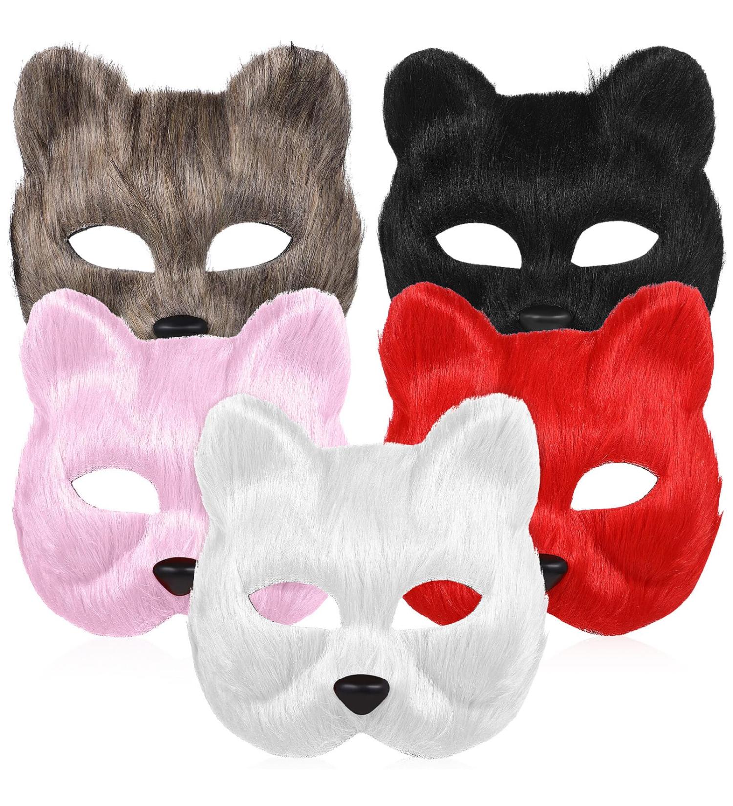 Buy Abaodam 5pcs Plush Fox Mask - Perfect for Halloween Cosplay & Parties | International Shipping Available - Buy Online on GoSupps.com