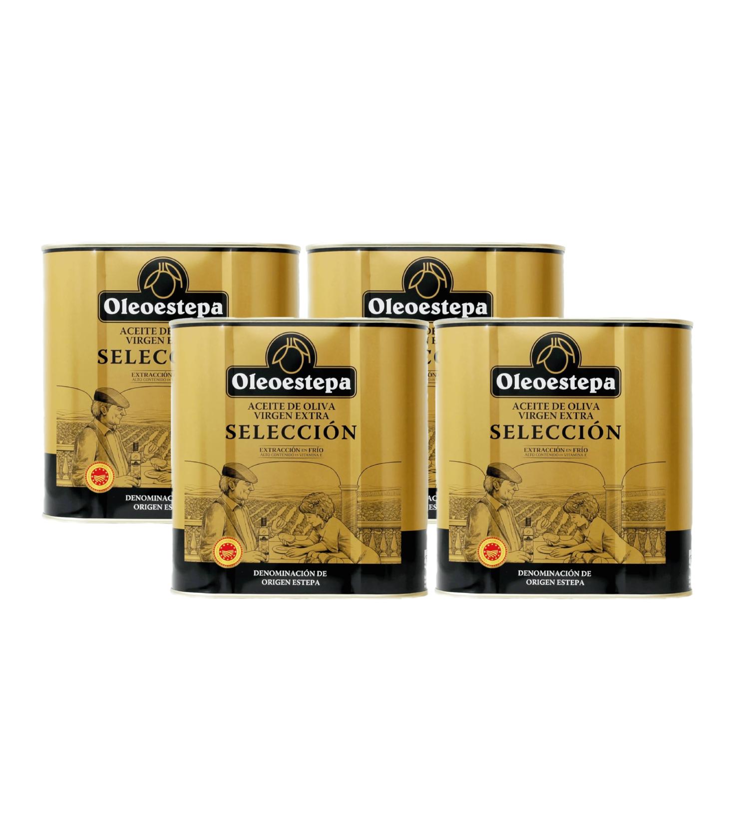  Oleoestepa OLEOESTEPA - Extra Virgin Olive Oil Selection - Cans - Pack of 4 x 2.5L - Buy Online on GoSupps.com