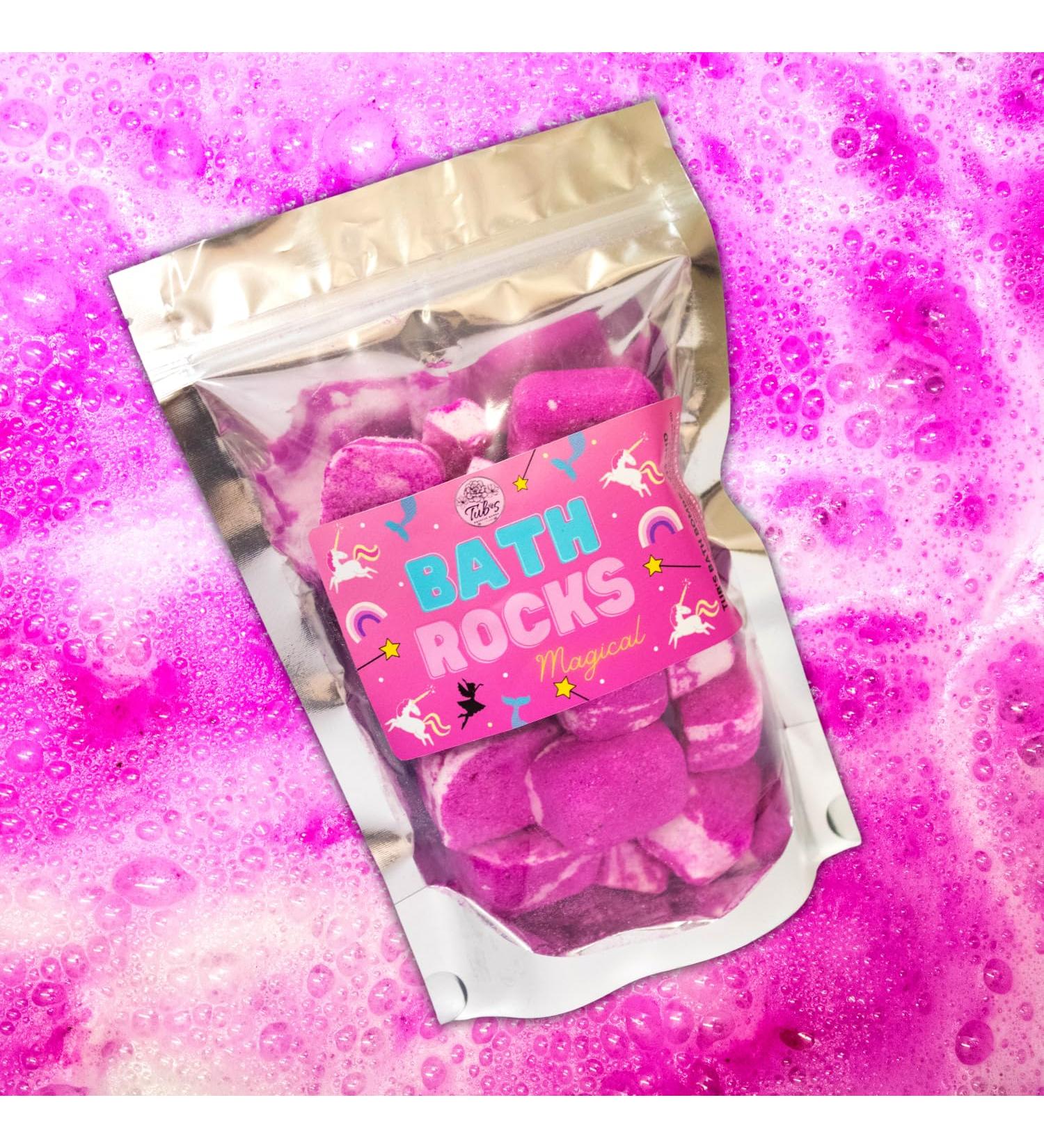Magical Bath Rocks Bath Bomb Unicorn Fairy Pink Magic Bath Rocks BathBomb Fizzers Colourful Scented Colour Teen Girls Kids Fizz. Made in The UK by Tub's Bath Bombs 320g - Buy Online on GoSupps.com