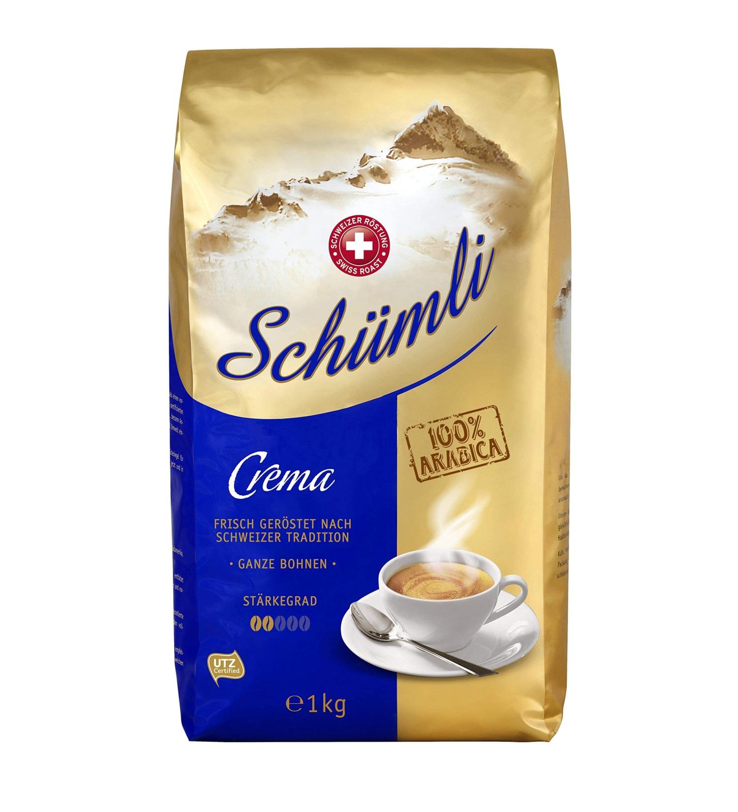 Sch mli Crema Whole Coffee Beans 1kg - Strength 2/5 - UTZ Certified | Premium Coffee for International Shipping - Buy Online on GoSupps.com