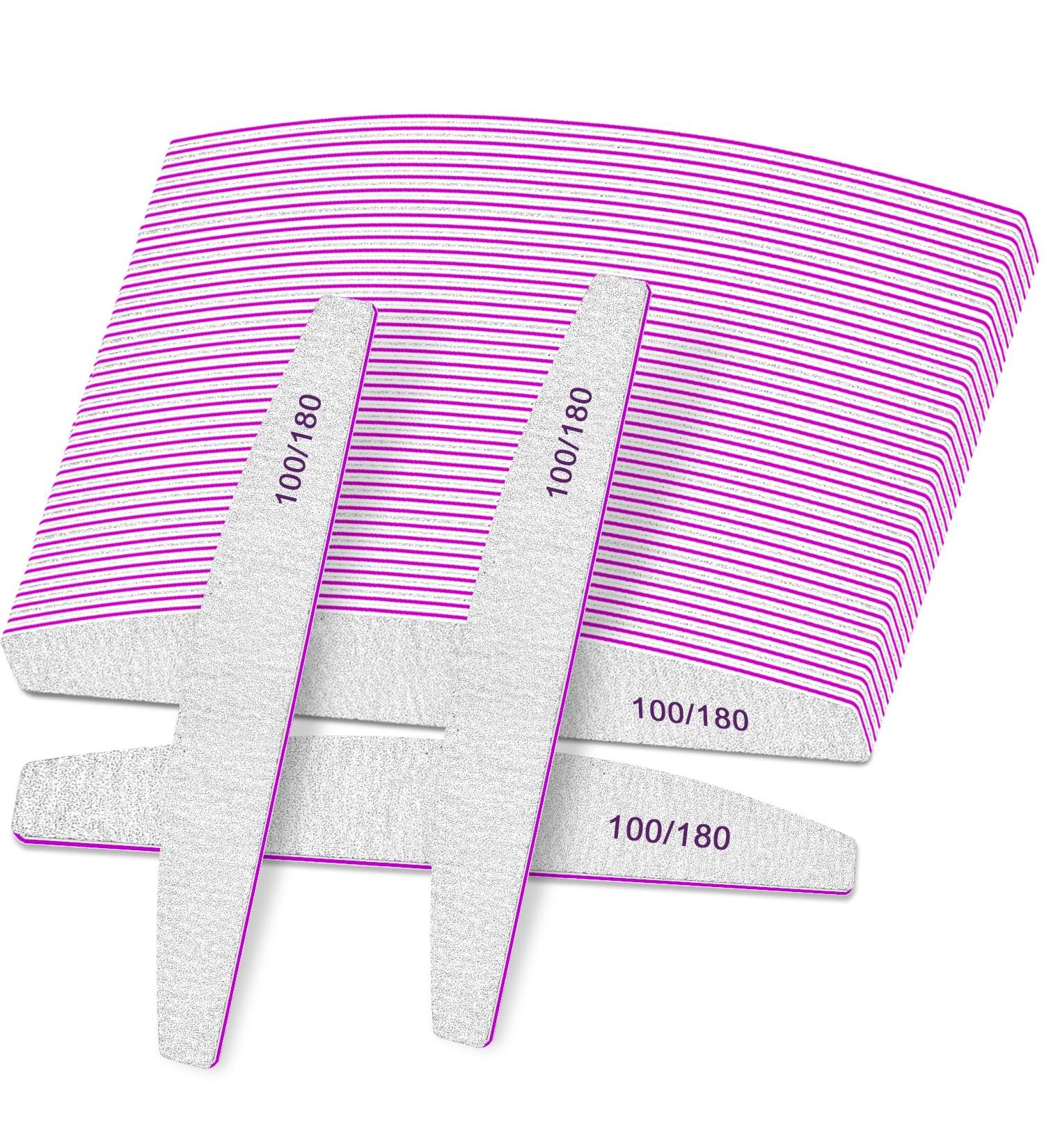 Professional 100/180 Grit Nail Files Set - 25 Double-Sided Grinding Boards for Gel & Acrylic Nails | Ideal for Nail Studios & Home Use - Buy Online on GoSupps.com