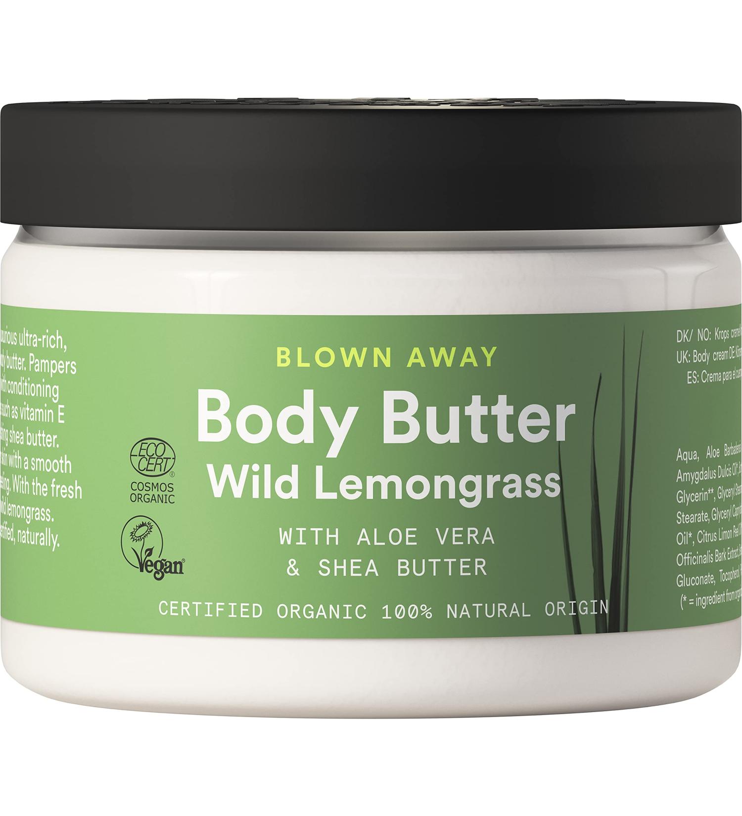 Urtekram Vegan Body Butter with Organic Wild Lemongrass | 150ml Hydrating Moisturizer | Buy Internationally - Buy Online on GoSupps.com