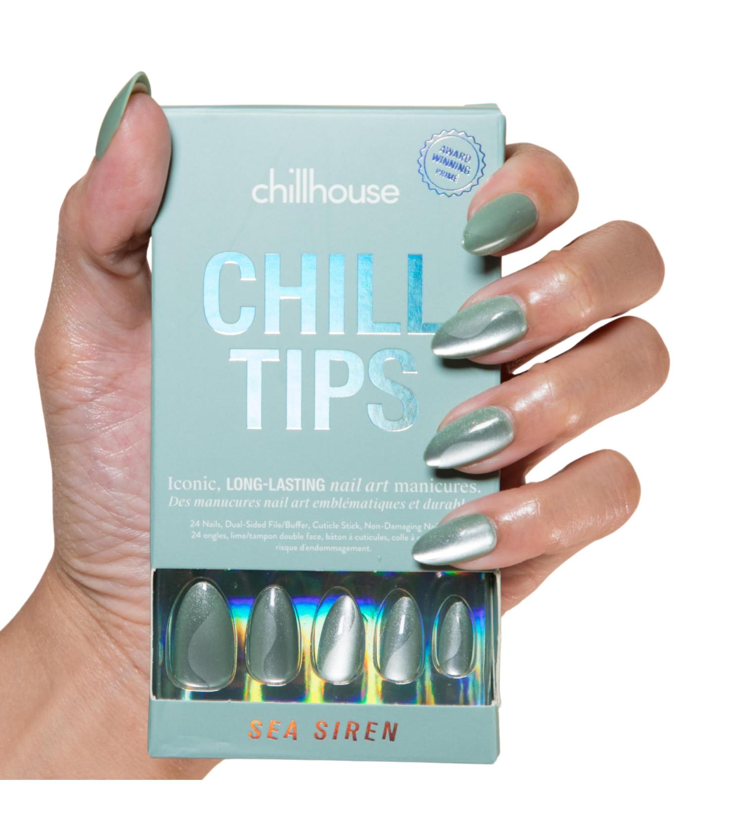 Chillhouse Chill Tips Limited | Sea Siren Press On Nail Kit (Almond) - Shop Internationally for Stylish Nails - Buy Online on GoSupps.com