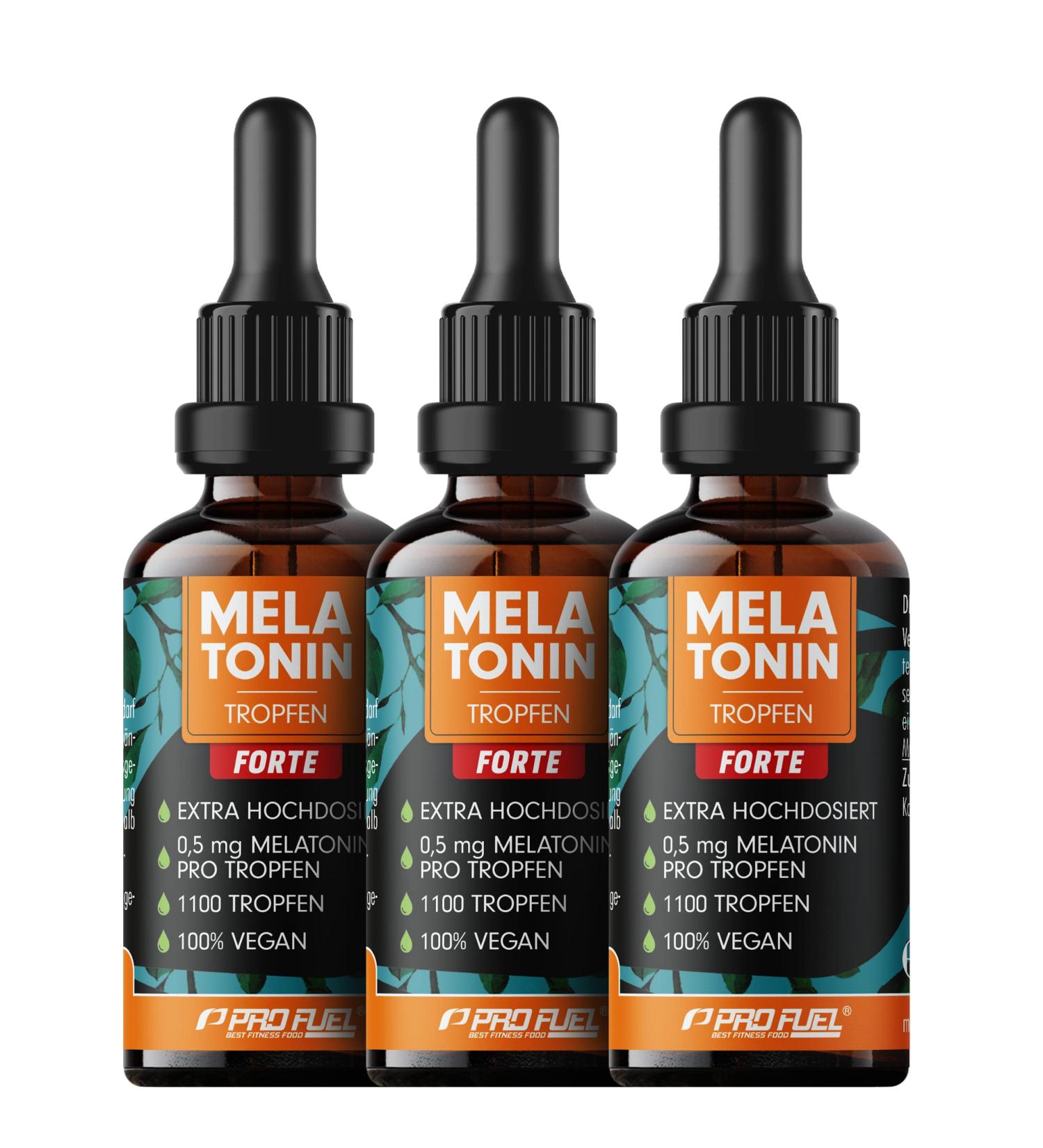 Melatonin Drop Forte 3x30ml - 0.5mg Melatonin Alcohol-Free Vegan - 1100 Effective Doses - Certified Lab Tested - Buy Online on GoSupps.com