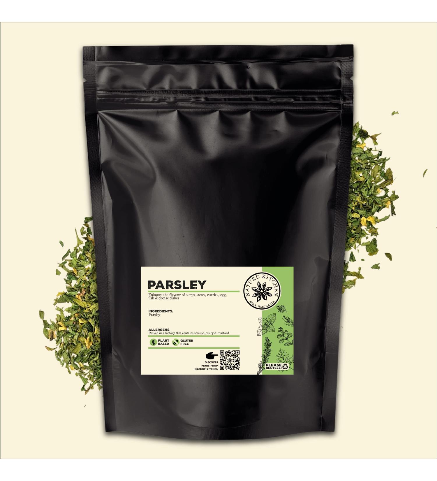 Nature Kitchen Parsley Herbs 125G - Gluten-Free Vegan Seasoning for Everyday Cooking, Marinades, Sauces, Frying, Baking, Grilling - Buy Online on GoSupps.com