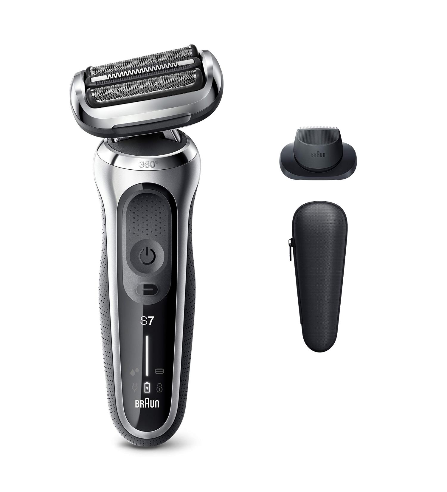 Braun Series 7 360 Flex Head Foil Shaver for Men with Precision Beard Trimmer - Rechargeable Wet & Dry Electric Razor Set 7020s - Buy Online on GoSupps.com