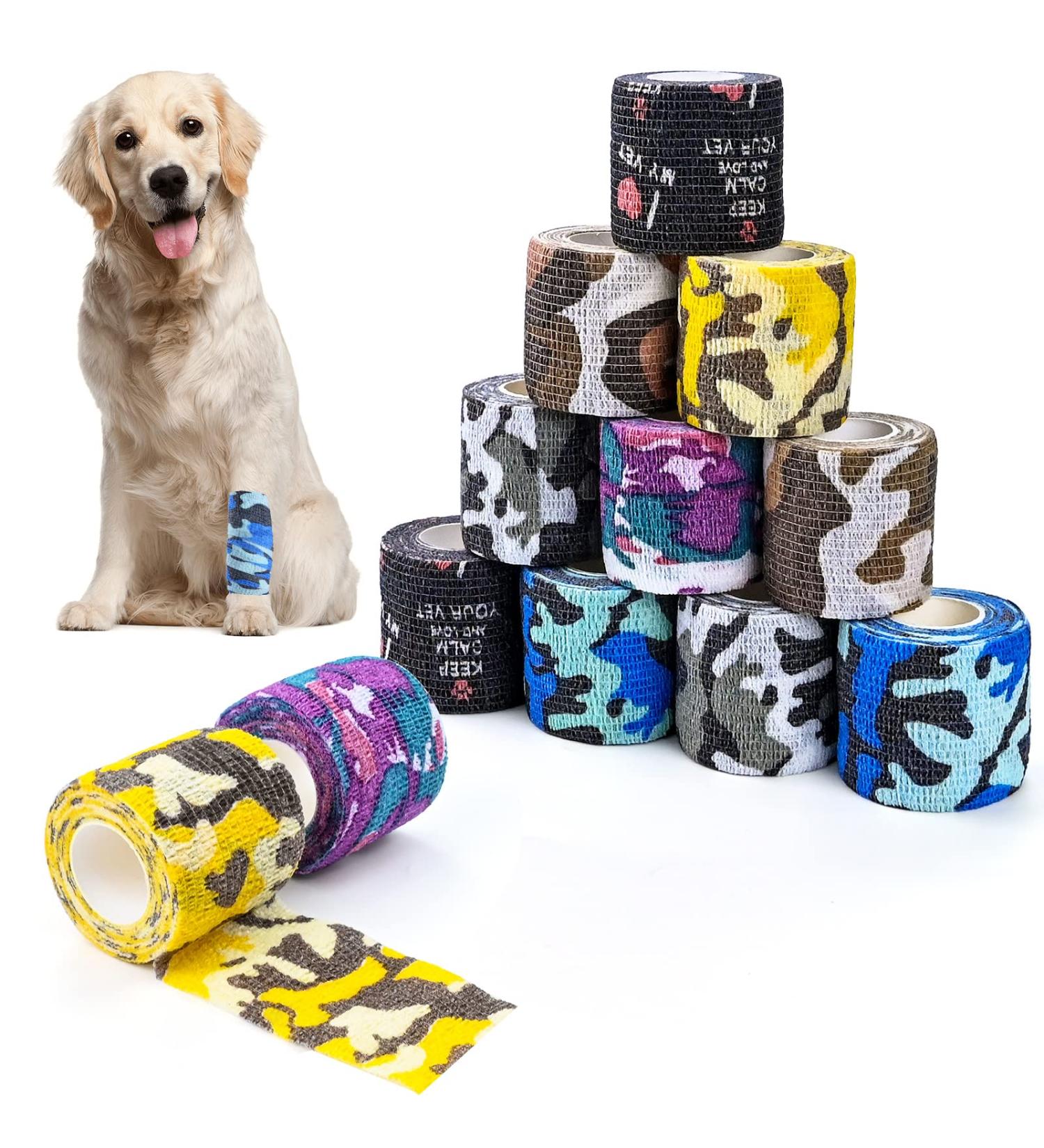 Buy Twirush 12 Rolls Self-Adhesive Bandage for Pets & Humans - Waterproof Elastic Hand Tear Tape - Ideal for Pet Care & Wound Protection (5cm x 4.5m) - Buy Online on GoSupps.com
