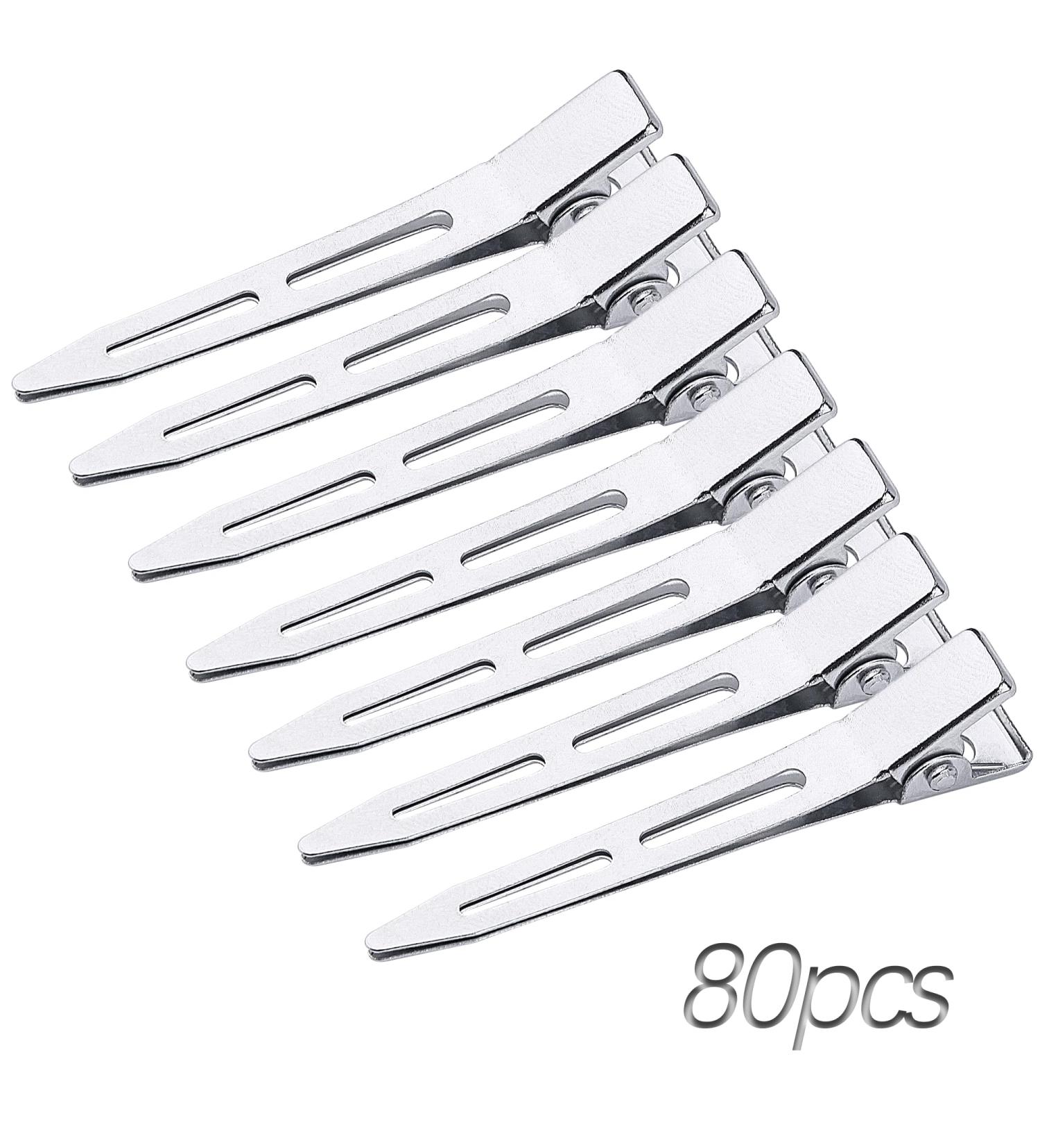 Mbsomnus 80pcs Hair Clips for Styling 2.2 Inch Pin Curl Clips Sectioning Hair Clips Metal Hairdressing Clips Silver Alligator Curl Clips Duckbill Hair Roller Clips No Crease for Women Girls Silver-80pcs - Buy Online on GoSupps.com