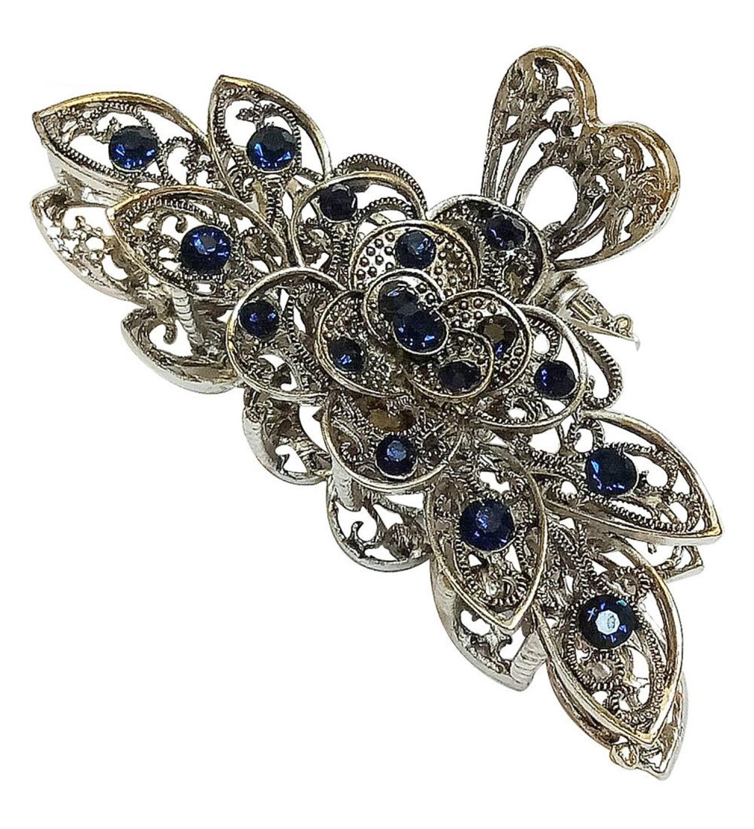 Cuhair 1PC Department of Hair clip in vintage/punk style metal alloy camellia crystal-strass design for women and girls hair clipping accessories for bathroom and bathroom