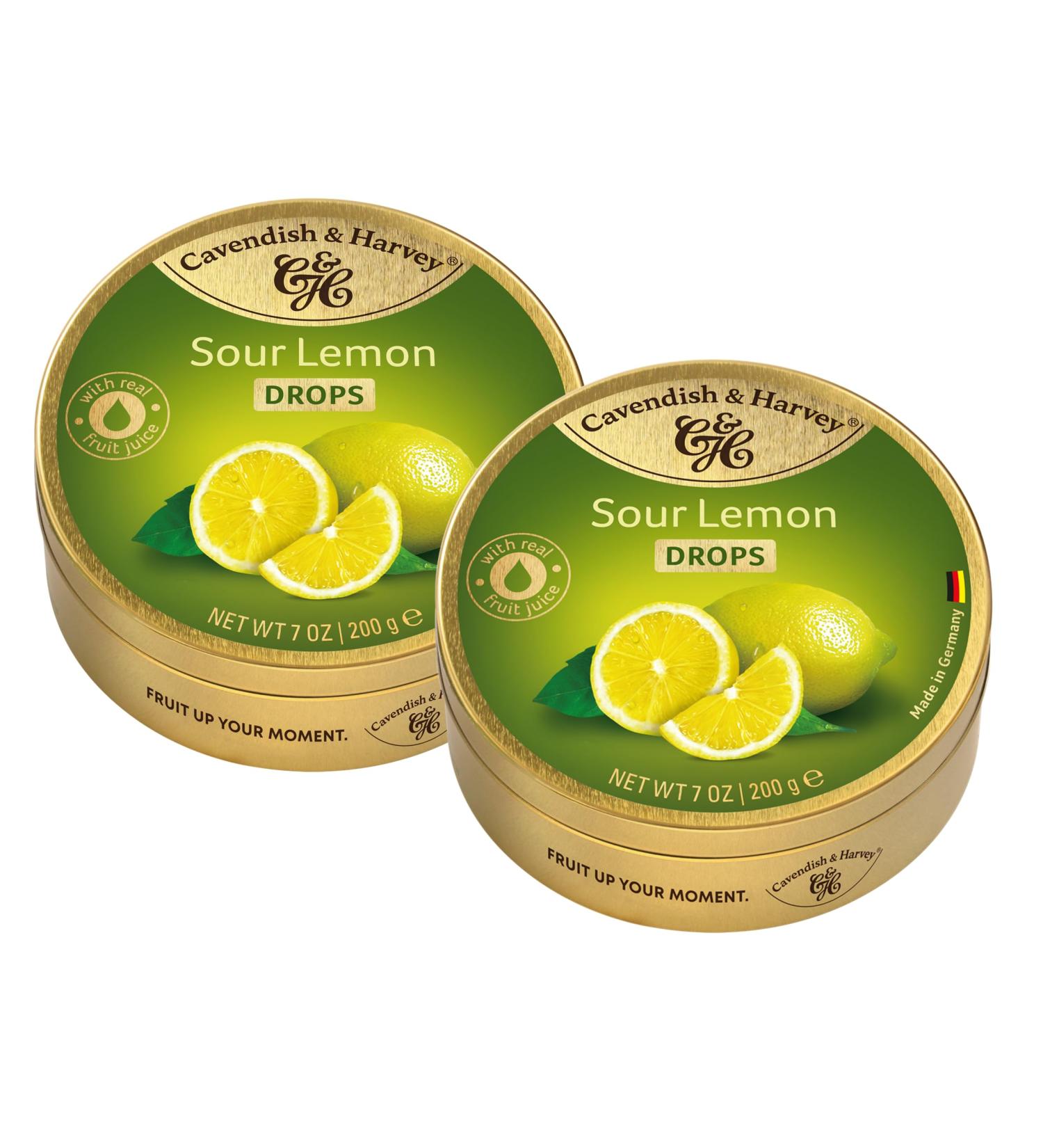 Cavendish & Harvey Cavendish & Harvey Sour Lemon Drops Set of 2 packs of 200 g lemon candies - Buy Online on GoSupps.com