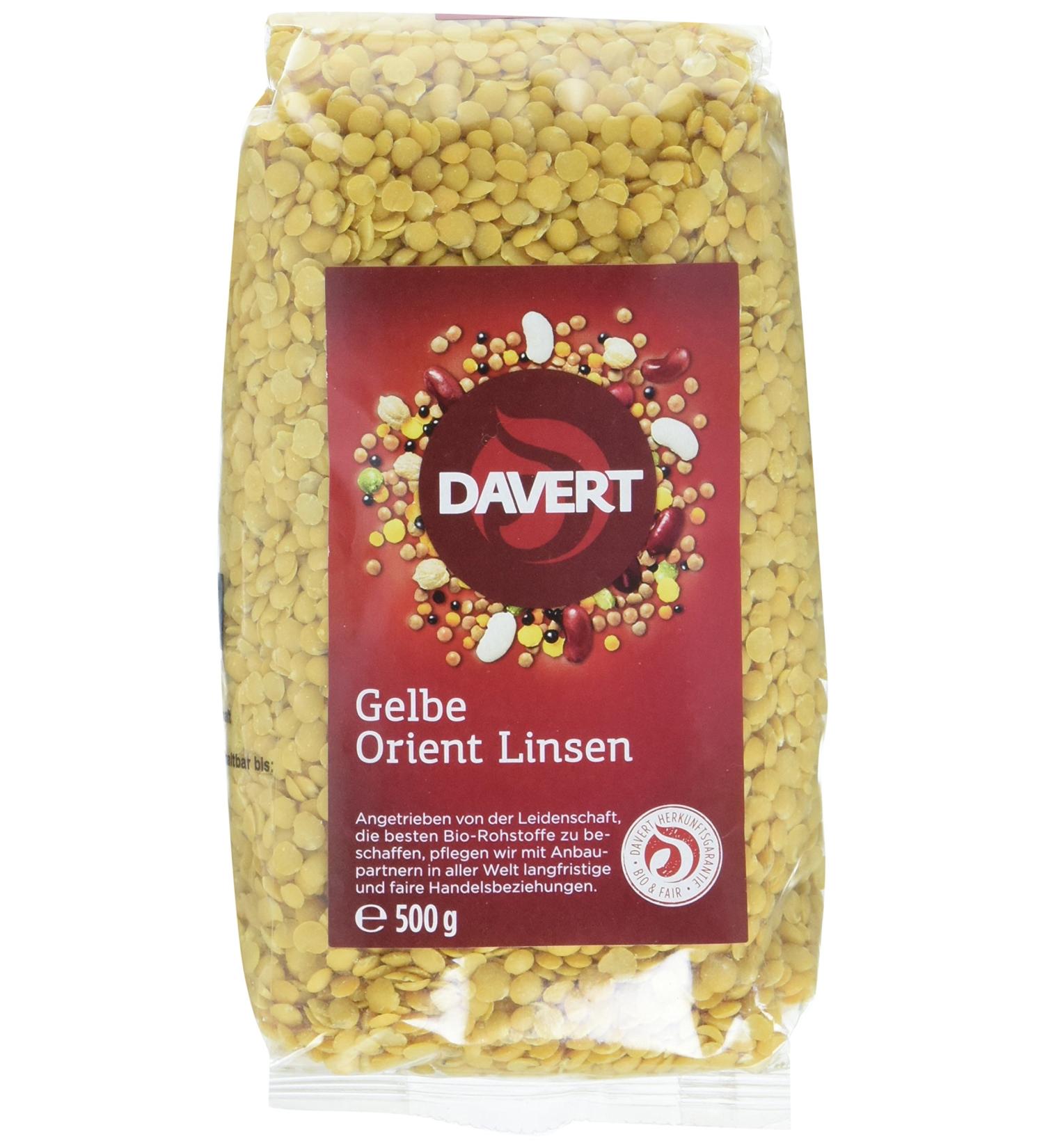 Buy Davert Yellow Orient Lentils - Organic 500g | Healthy & Nutritious | International Shipping - Buy Online on GoSupps.com
