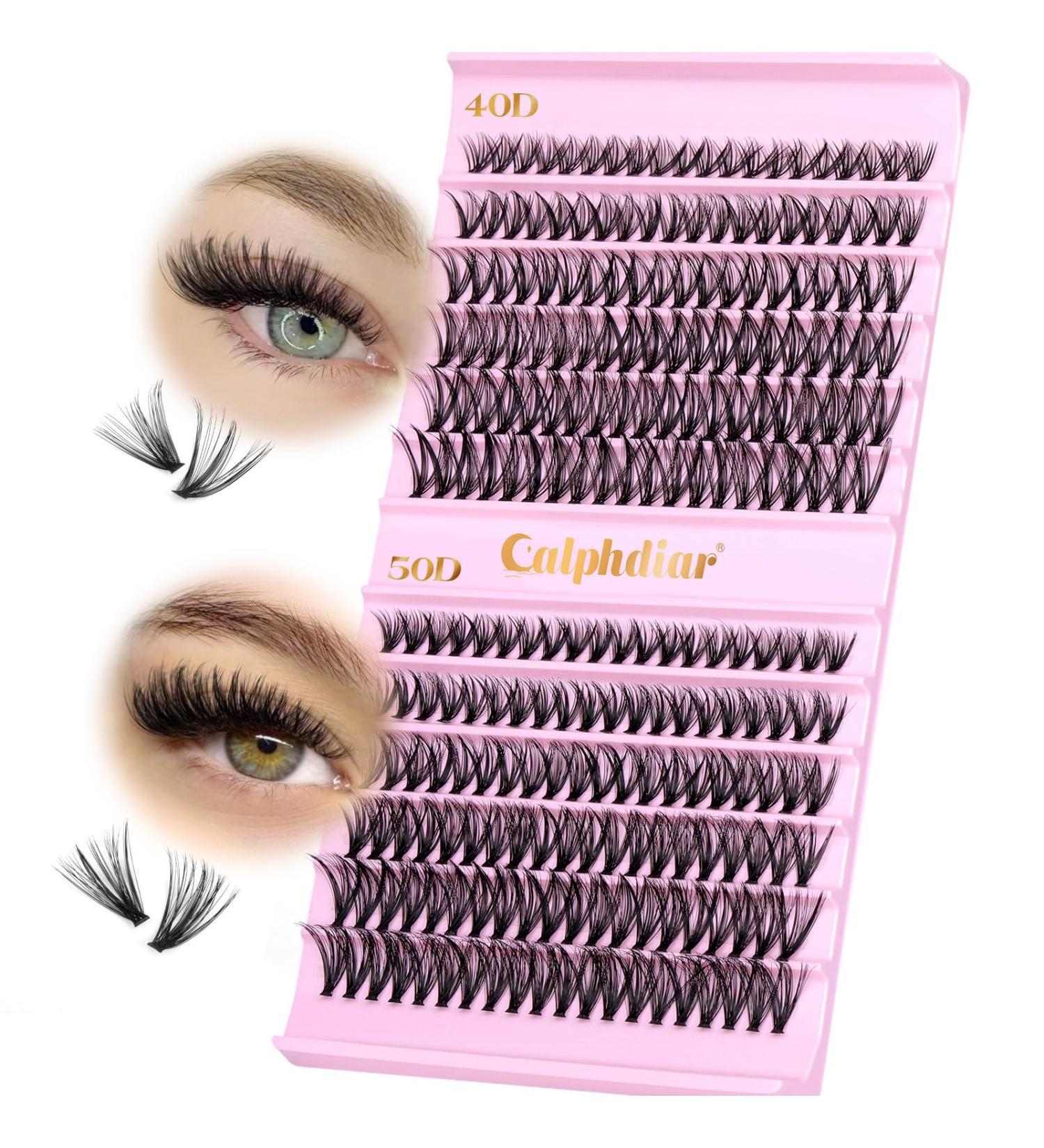 Calphdiar D Curl Cluster Eyelash Extensions - 240PCS 40D & 50D Individual Wispy Lashes - 9-16MM DIY Lash Clusters for Stunning Eyes - Buy Online on GoSupps.com