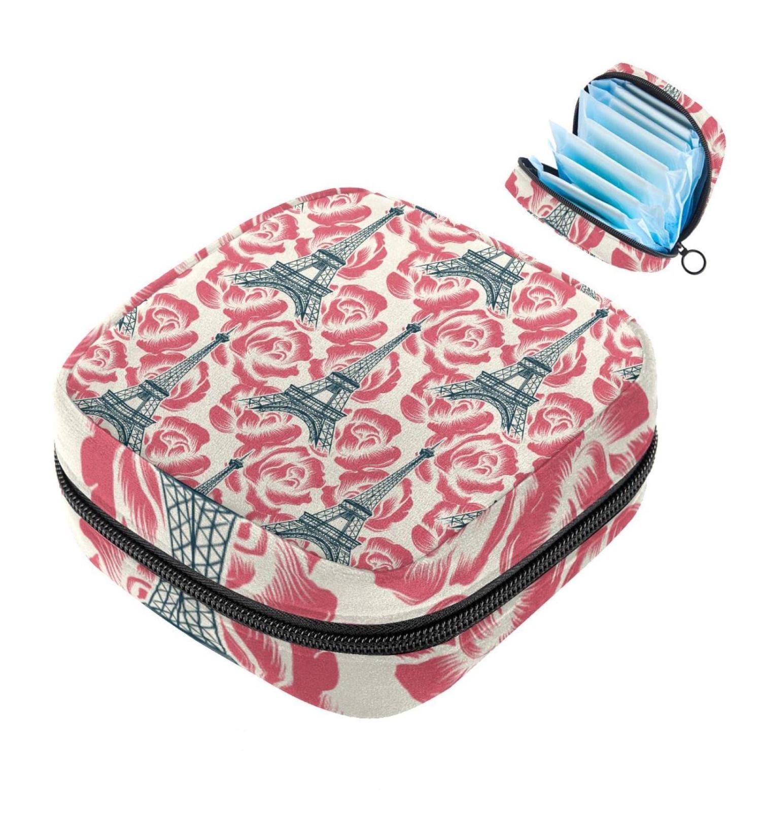 Shop Stylish Women's Binding-Up Bags | Parisian Eiffel Tower & Roses Pattern | Tampon Storage & Menstrual Bags - Zezenb cken - Buy Online on GoSupps.com