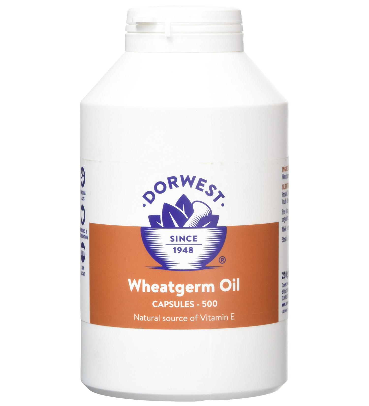 Dorwest Herbs Wheatgerm Oil Capsules for Dogs and Cats 500 Capsules - Buy Online on GoSupps.com