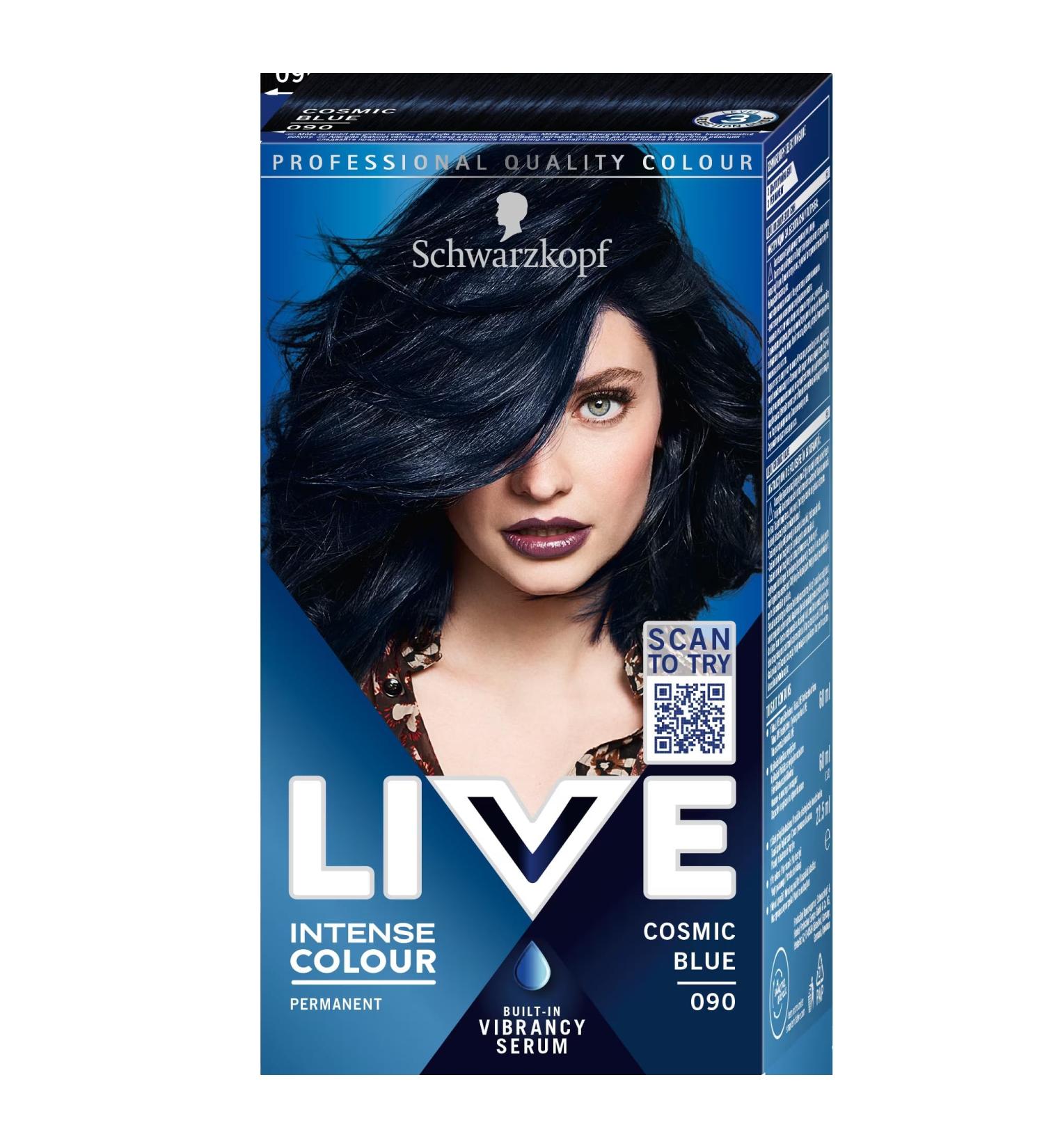 handle Schwarzkopf LIVE 090 Cosmic Blue Permanent Hair Color Pack van 2 143 ml - Buy Online on GoSupps.com