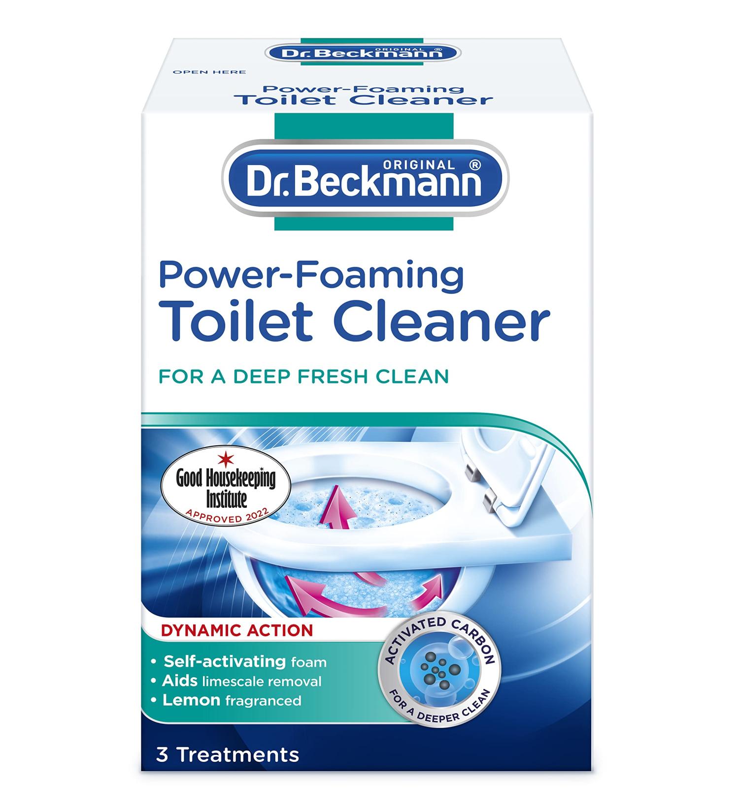 Dr. Beckmann Power-Foaming Toilet Cleaner For Deep Fresh Cleaning Activated Carbon Lemon Fersh Remove Dirt and Bad Odour 3 x 100gm Sachets - Buy Online on GoSupps.com