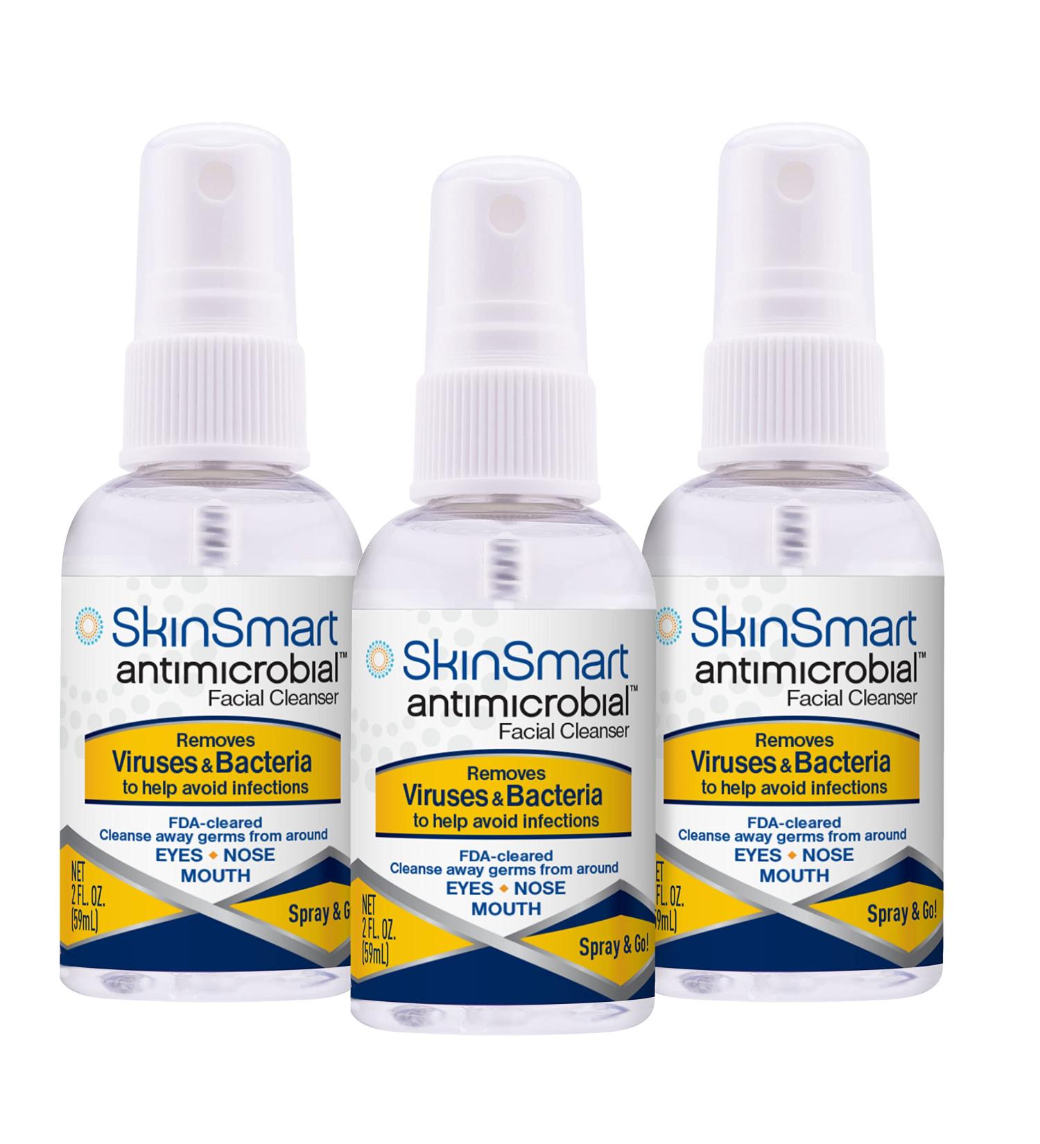 SkinSmart Facial Cleanser Spray - 3 Pack Hypochlorous Spray for Maskne & Virus Protection, 2 oz Travel Size - Buy Online on GoSupps.com