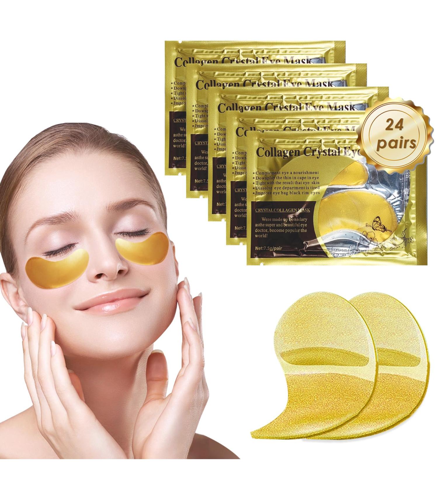24 Pairs Eye Patches Gel Mask Under Eye Bags Anti Dark Circles Eye Patch in Gel Under Eyes Collagen Mask with Moisturizing Effect and Improve Wrinkles and Fine Lines Eye Care (24K Gold) - Buy Online on GoSupps.com