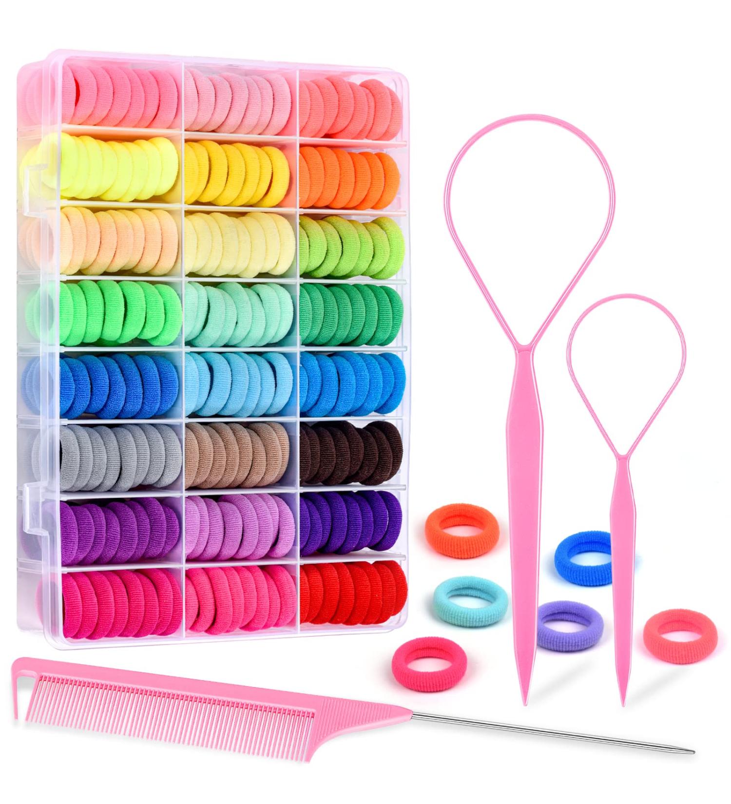 240pcs IKOCO Cotton Baby Hair Ties with Topsy Tail Hair Tool - 24 Colors - Buy Online on GoSupps.com