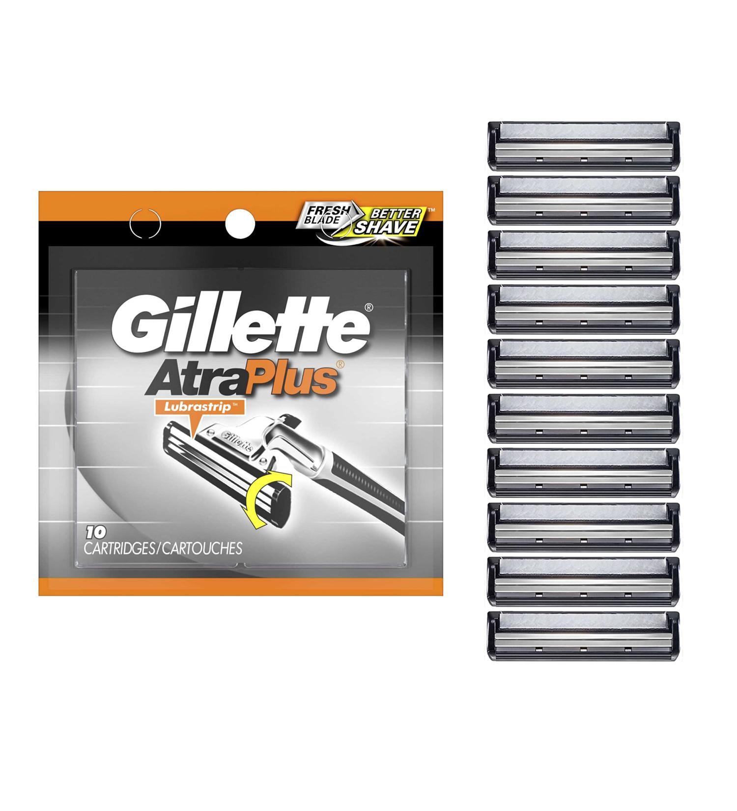 Gillette AltraPlus Men's Razor Blade Refills - 10 Count with Lubra-Soft Strip - Buy Online on GoSupps.com