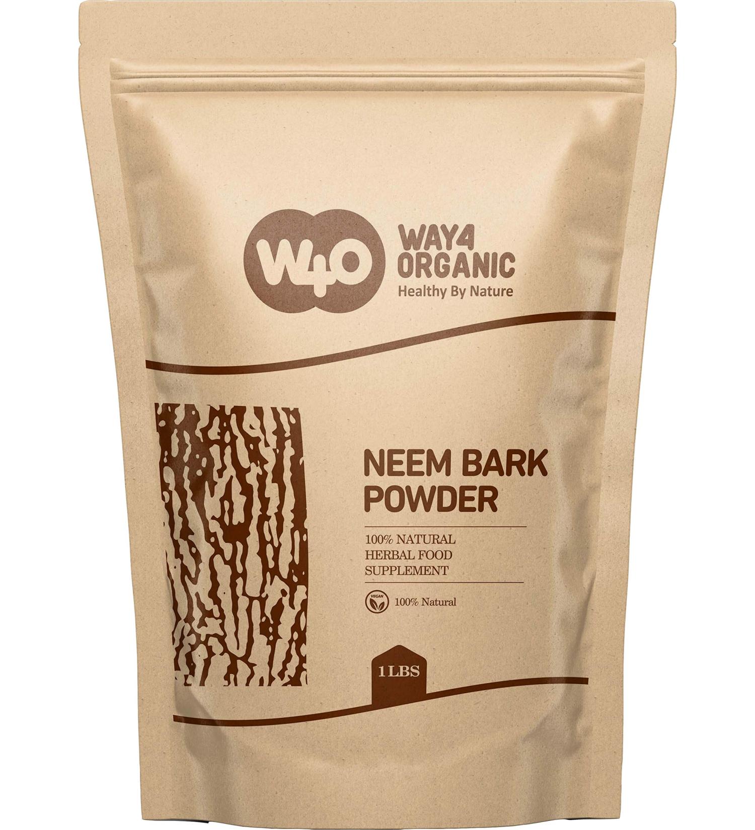 Neem Bark Powder 16 Oz - Dental & Digestion Support - 100% Organic - Way4Organic - Buy Online on GoSupps.com