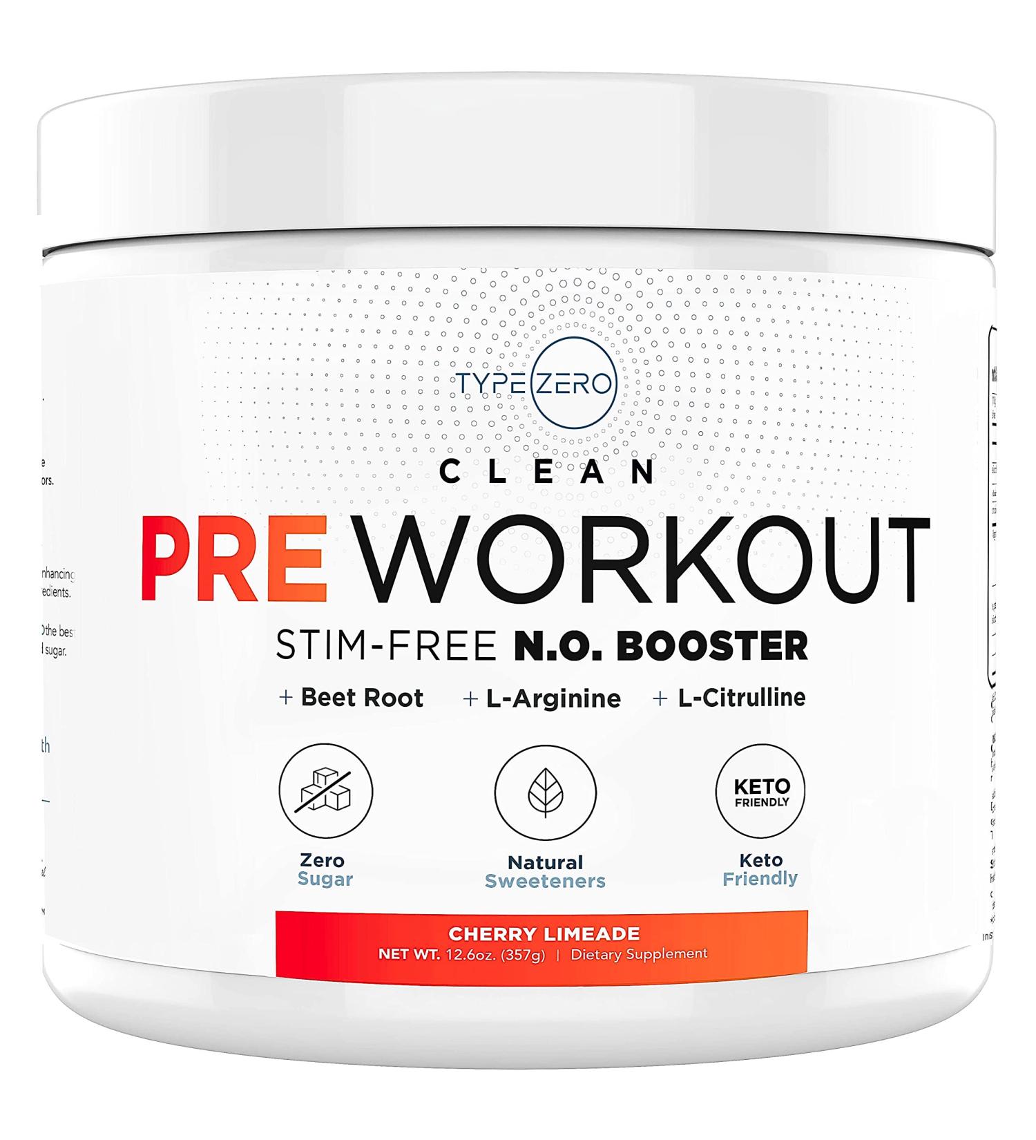 Ultra Clean Cherry Limeade Stim-Free Pump Pre-Workout with Nitric Oxide Booster - 7G Beetroot, Arginine, Citrulline Malate, Betaine, Beta A - ACV, Sugar & Caffeine Free, Natural Non-Stim Preworkout for Men and Women - Buy Online on GoSupps.com