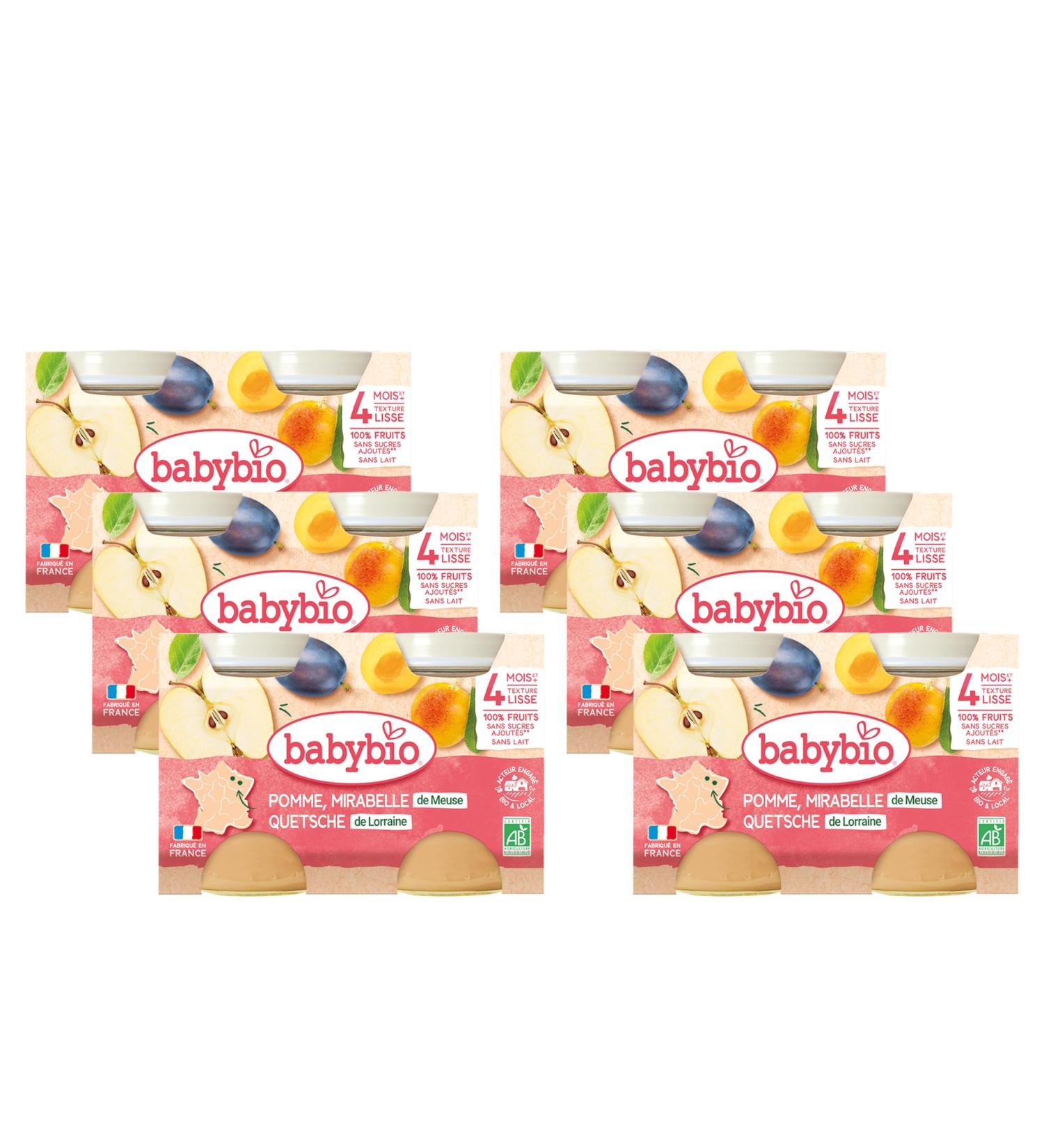 Babybio Mirabelle from Meurthe and Moselle Apple from New Aquitaine Pots 260 g - Pack of 6 - Buy Online on GoSupps.com