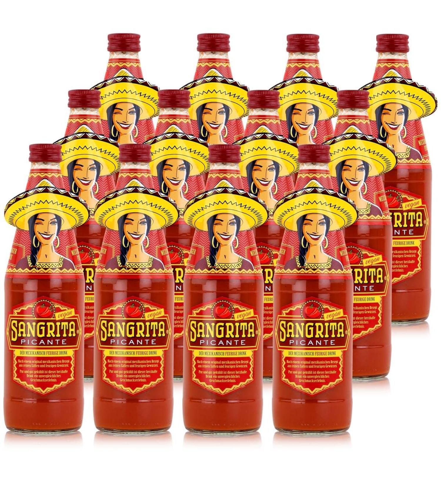 12 bottles of Sangrita Picante red 0.5L each spicy tomato juice
