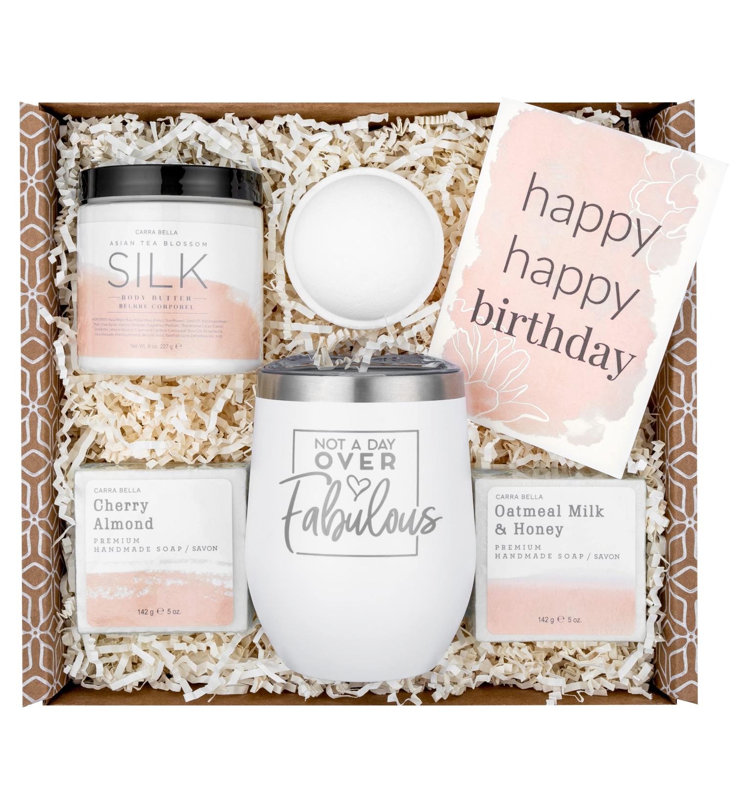 Happy Birthday Gifts for Women - Spa Gift Basket for Women  Best Friends Gifts for Women  Birthday Gifts for Mom  Birthday Box Gifts for Sister Birthday  Birthday Gifts for Friend Female  Womens Gifts 5 Piece Set White - Buy Online on GoSupps.com