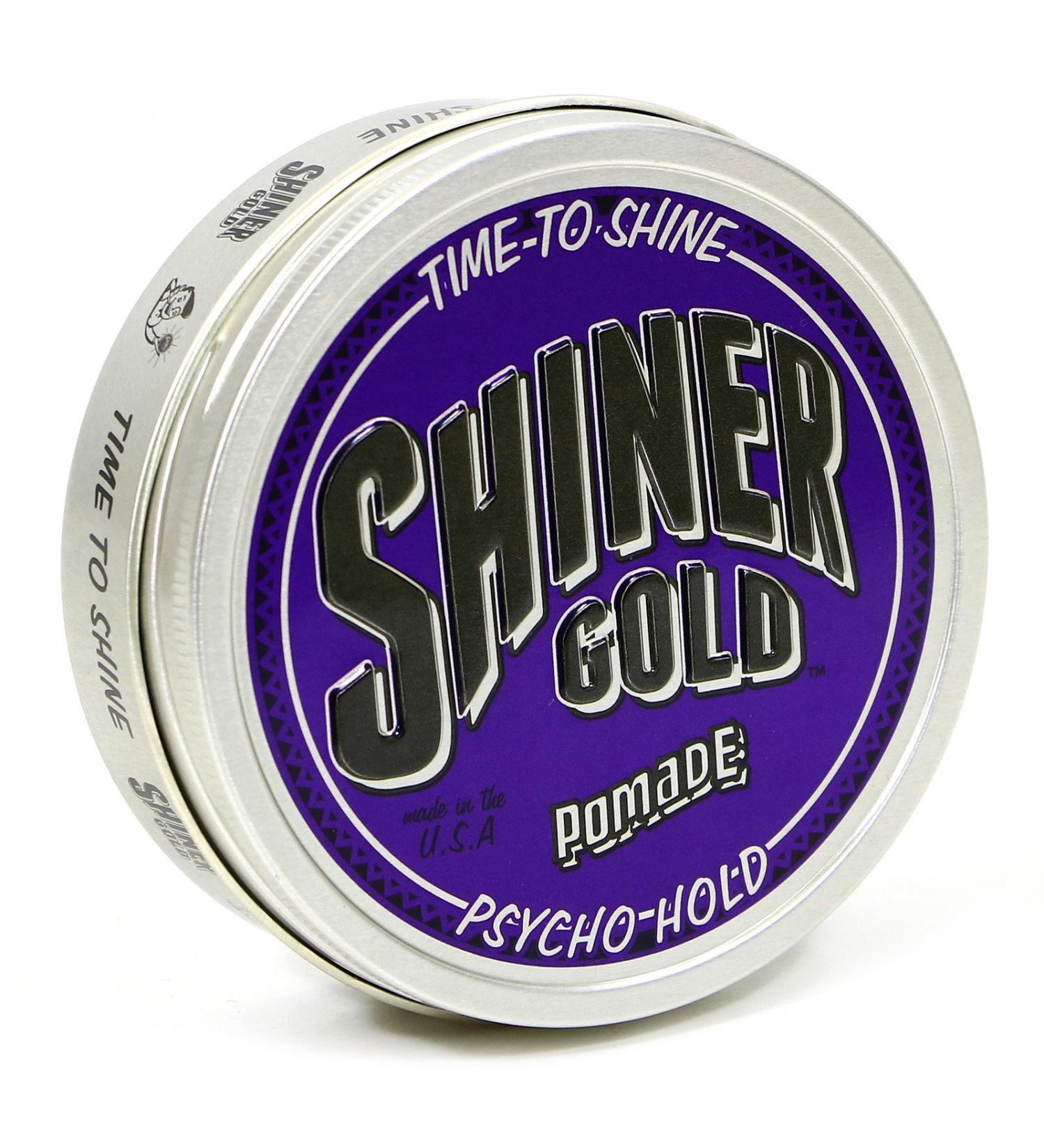 Shiner Gold Psycho Hold Pomade 4oz | Extreme Hold & High Shine | Water-based Coconut Scent - Buy Online on GoSupps.com